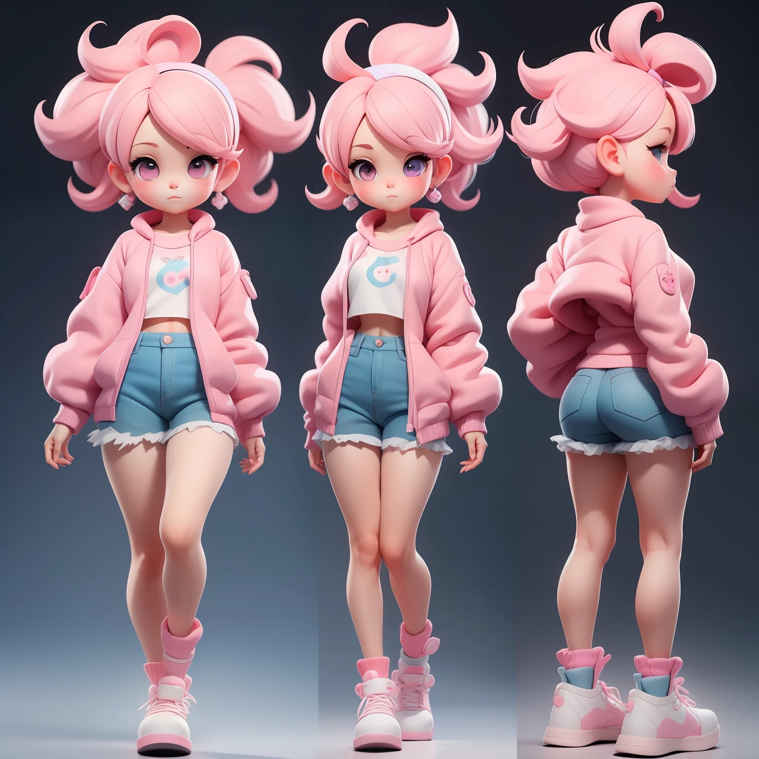 a super cute girl, full body, dreamy cute hair accessoriesPopmart Blind Box, IP design, clean and bright background3D rendering, OC rendering, 8k, soft focus, fine Glossysuper detail --ar 3:6 50 --q 2 --niji 5 --style expressive --s 2