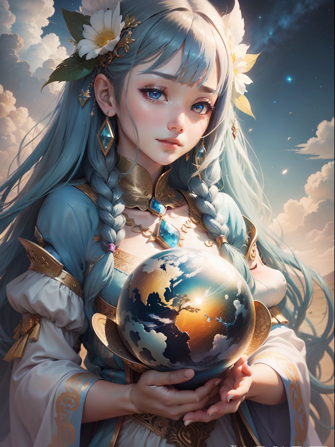 The Creator、Rainbow blue sky、universes、Beautiful steppe、Mysterious art、The Mystery of the Sky、Fantasyart、Distant sky、Lumiere、Shines、Inner peace