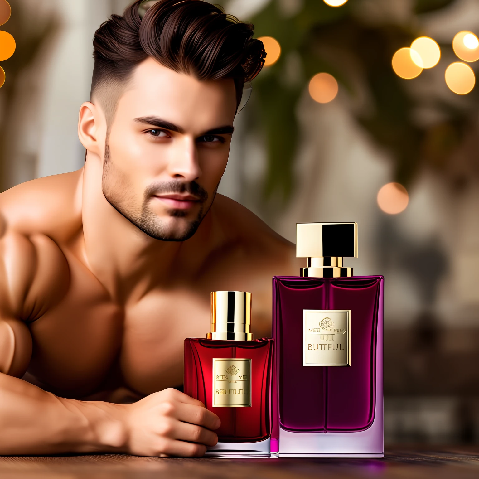 A men beautiful with perfum luxury