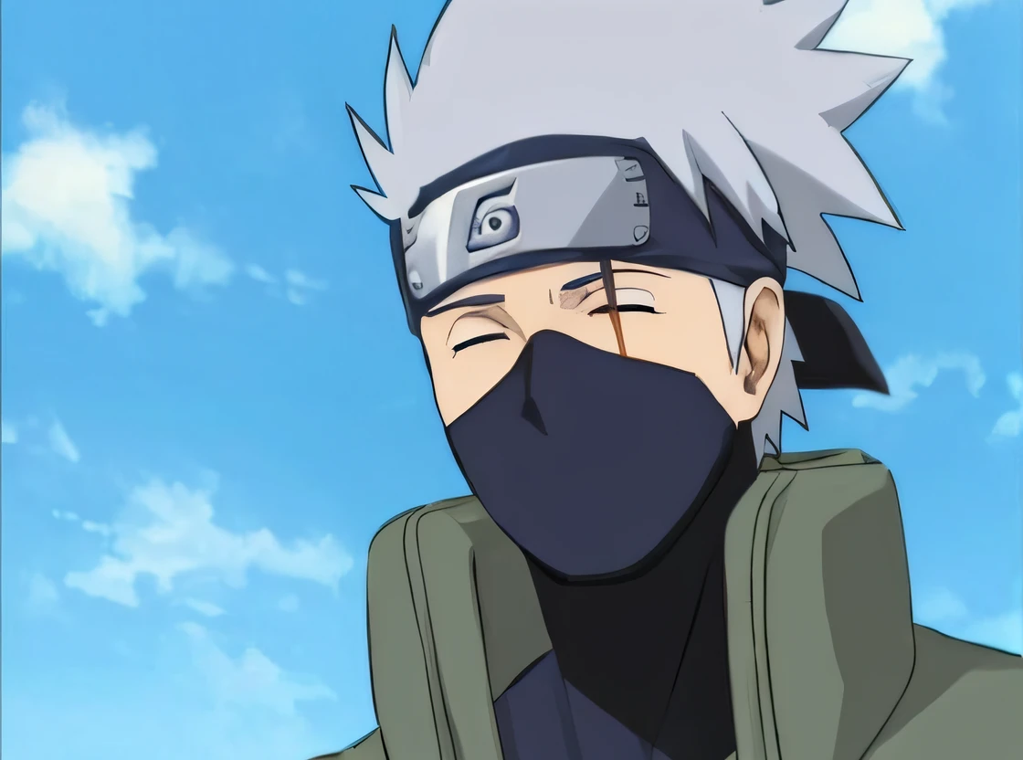 a close up of a person wearing a mask and a hood, Kakashi hatake, Kakashi, de naruto, dor de naruto, Shinobi, Coringa se parece com Naruto, ele tem cabelos grisalhos escuros, Coringa como Naruto, Sougetsu, como um personagem de anime, haruno sakura, Melhor Design de Personagens de Anime, momoshiki ōtsutsuki, Kabuto