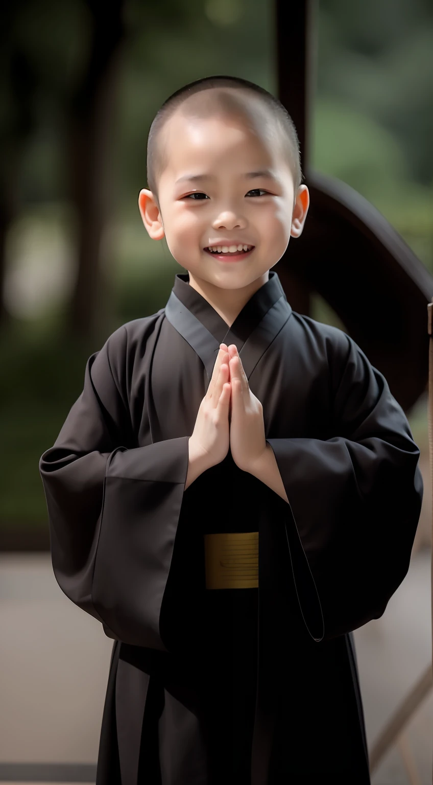 Eager child, Wearing monk robe, Smiled and made a gesture, wearing nun outfit, Wearing a yellow robe, Wearing a yellow robe, Wearing a yellow robe, monk clothes, dressed in simple robes, wearing brown robes, ancient japanese monk, dressed in simple robes, Portrait shooting, Wearing a yellow silk robe, Happy kids, Wearing a yellow robe, wearing a long flowing robe, buddhist monk
