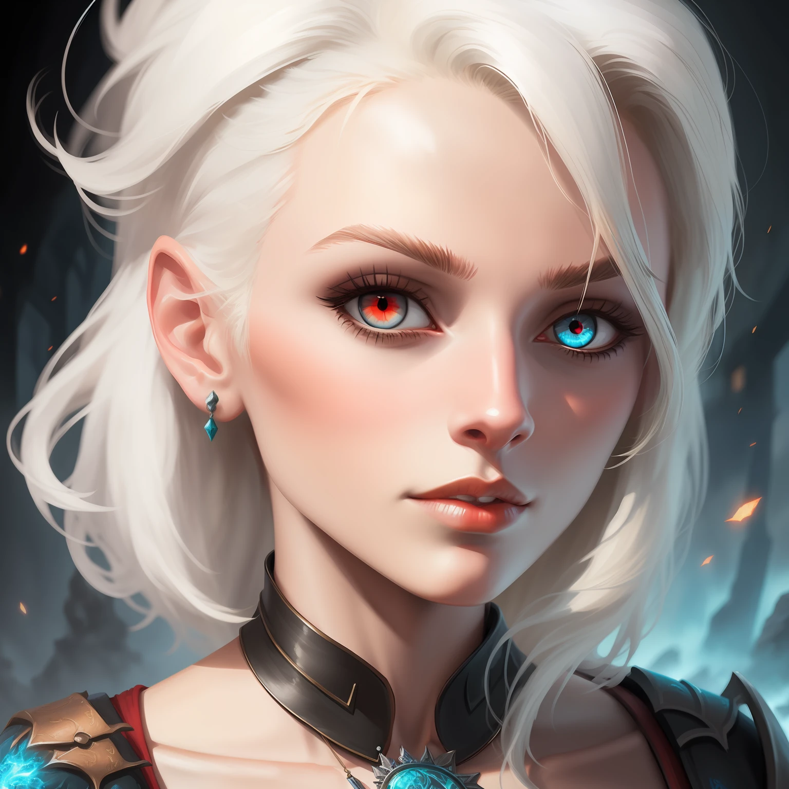 Blonde haired woman with red eyes and a necklace around her neck, RossDraw portrait, fantasy concept art portrait, epic fantasy art style, fantasy character portrait, epic fantasy art portrait, RossDraw 1. 0,Fantasy Art Portrait,Epic Portrait Illustration,Detailed Matte Fantasy Portrait,Awesome Digital Illustration,Epic Fantasy Digital Art Style,Awesome Character Art,Ciri,Fantasy Portrait Art --auto