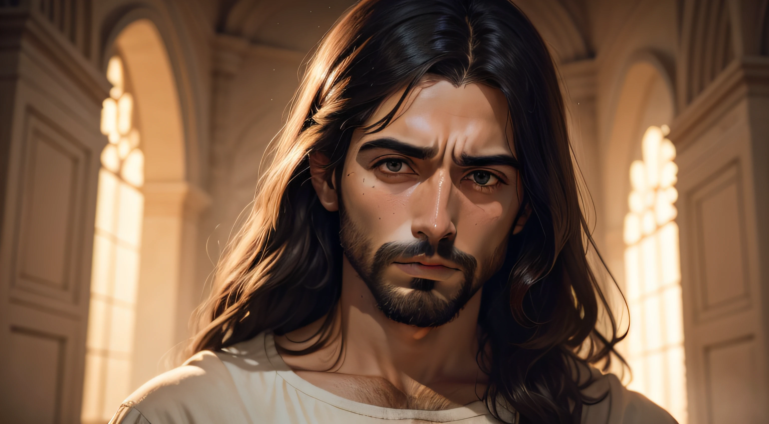 jesus cristo sangrando olhar de triste
