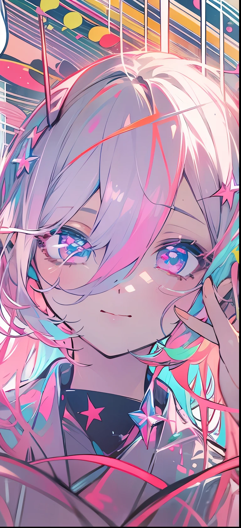 VOCALOID、One girl、colourful hair、PastelColors、dome、cute little、Music Background