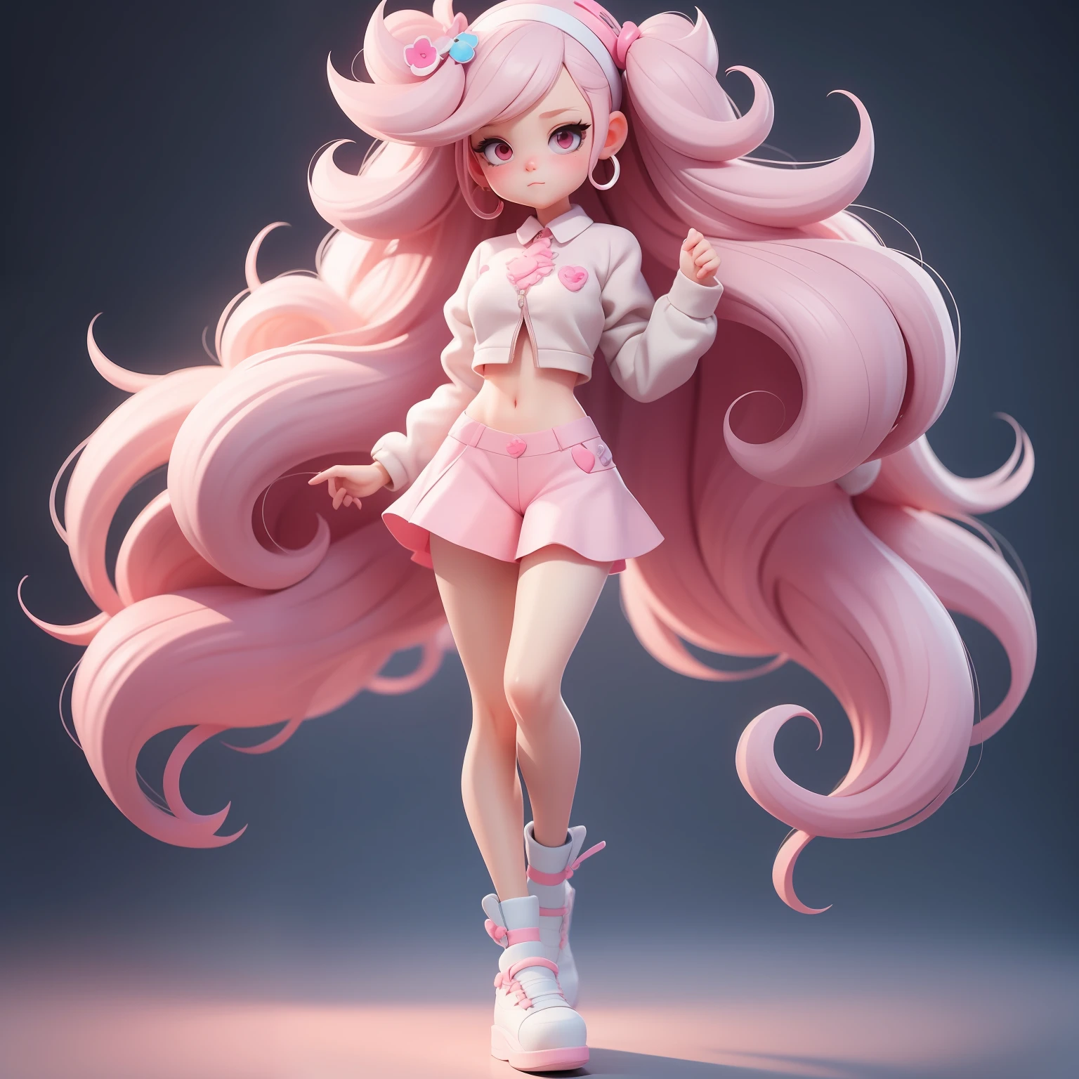 a super cute girl, full body, dreamy cute hair accessoriesPopmart Blind Box, IP design, clean and bright background3D rendering, OC rendering, 8k, soft focus, fine Glossysuper detail --ar 3:6 50 --q 2 --niji 5 --style expressive --s 2