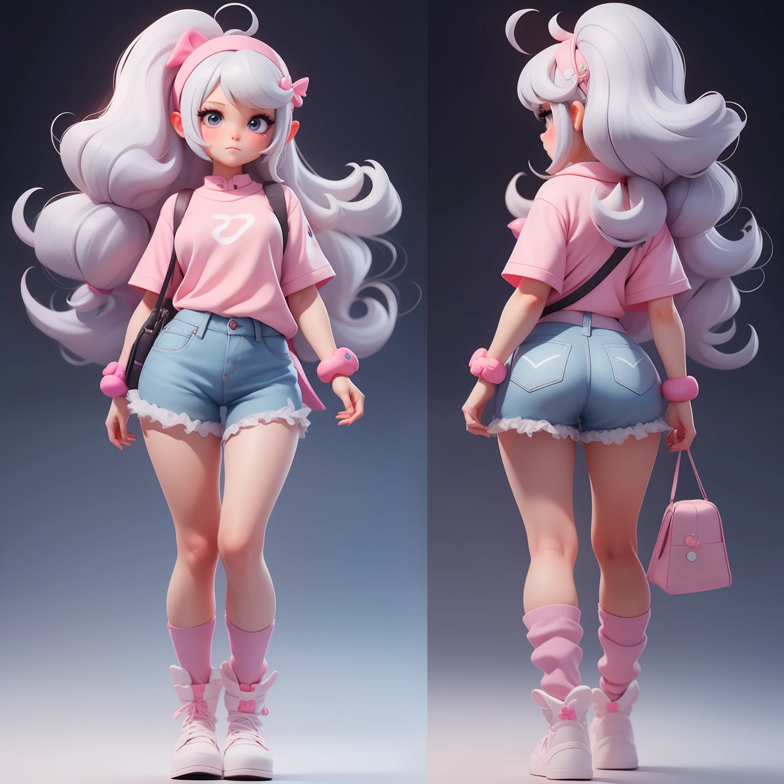 a super cute girl, full body, dreamy cute hair accessoriesPopmart Blind Box, IP design, clean and bright background3D rendering, OC rendering, 8k, soft focus, fine Glossysuper detail --ar 3:6 50 --q 2 --niji 5 --style expressive --s 2