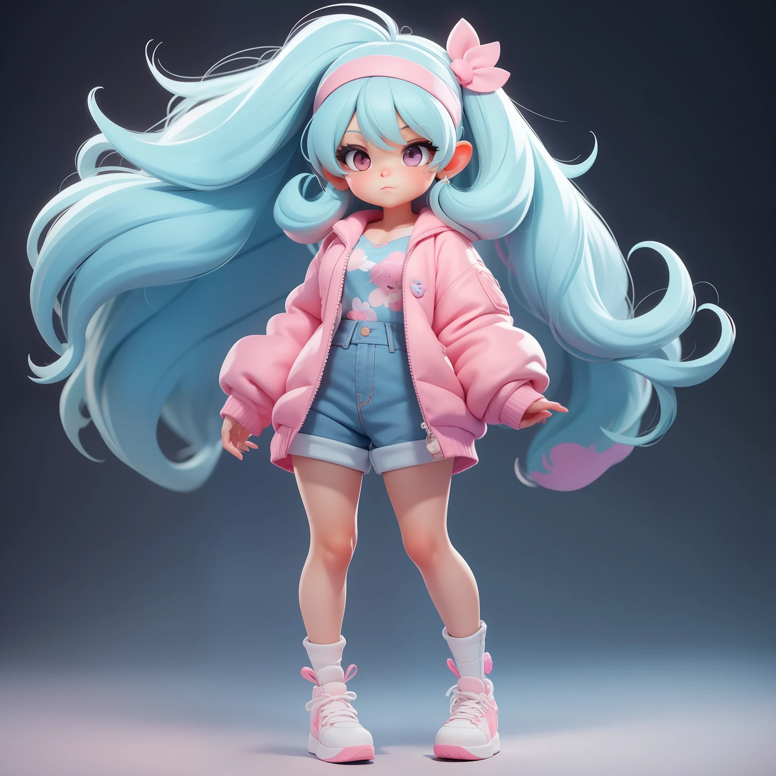 a super cute girl, full body, dreamy cute hair accessoriesPopmart Blind Box, IP design, clean and bright background3D rendering, OC rendering, 8k, soft focus, fine Glossysuper detail --ar 3:6 50 --q 2 --niji 5 --style expressive --s 2