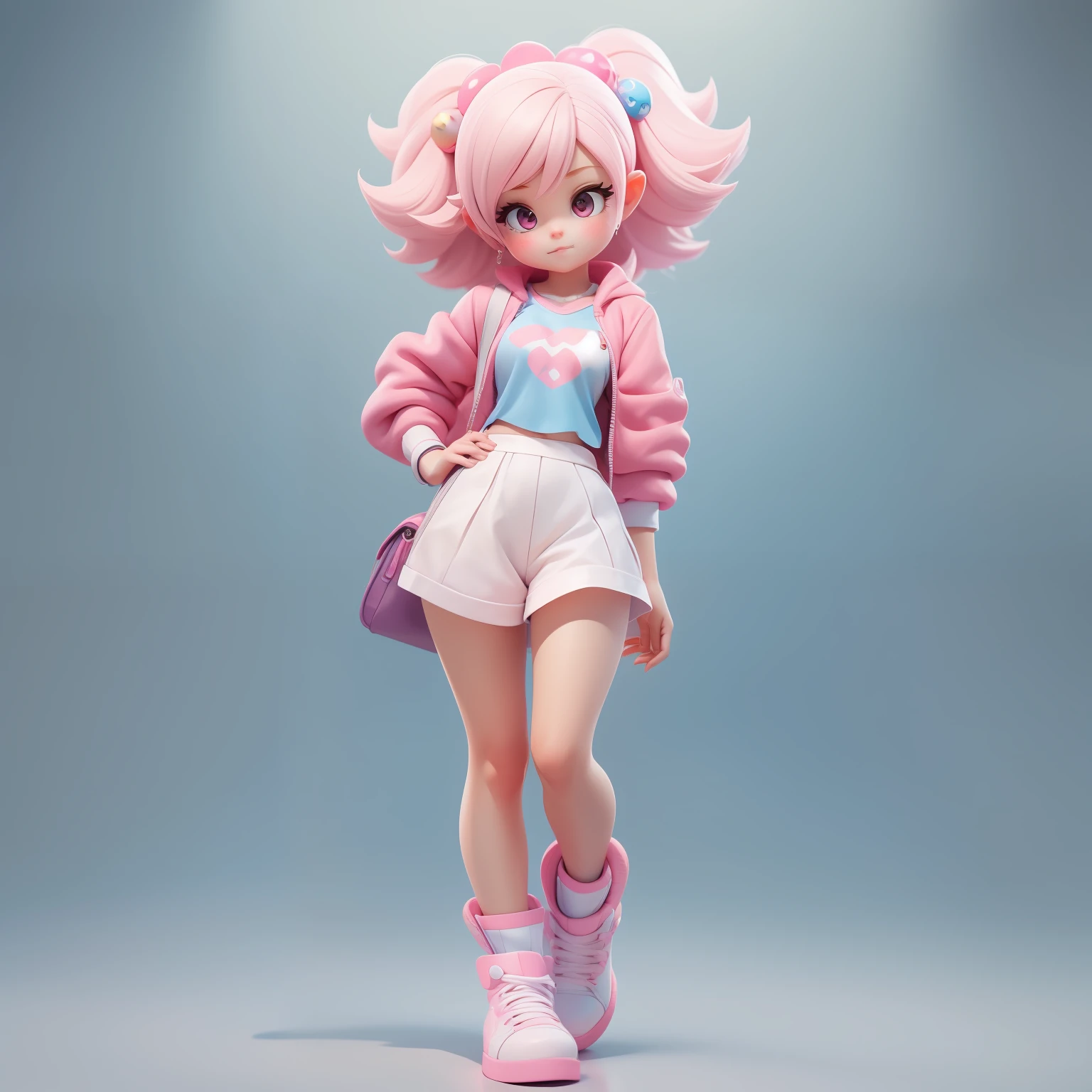 a super cute girl, full body, dreamy cute hair accessoriesPopmart Blind Box, IP design, clean and bright background3D rendering, OC rendering, 8k, soft focus, fine Glossysuper detail --ar 3:6 50 --q 2 --niji 5 --style expressive --s 2