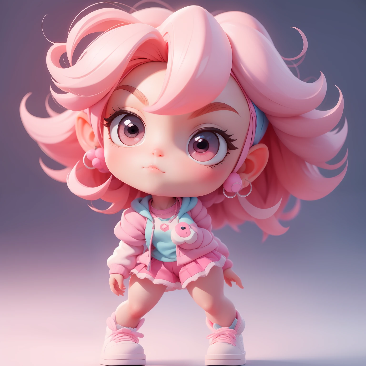 a super cute girl, full body, dreamy cute hair accessoriesPopmart Blind Box, IP design, clean and bright background3D rendering, OC rendering, 8k, soft focus, fine Glossysuper detail --ar 3:6 50 --q 2 --niji 5 --style expressive --s 2