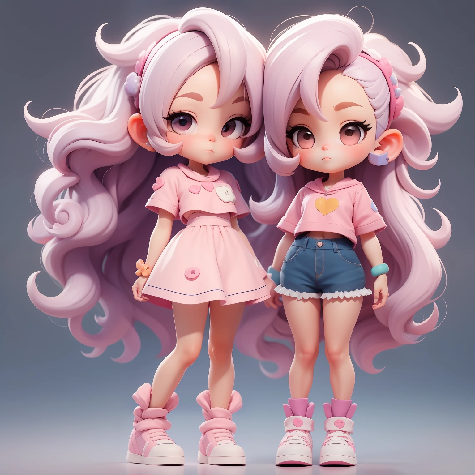 a super cute girl, full body, dreamy cute hair accessoriesPopmart Blind Box, IP design, clean and bright background3D rendering, OC rendering, 8k, soft focus, fine Glossysuper detail --ar 3:6 50 --q 2 --niji 5 --style expressive --s 2