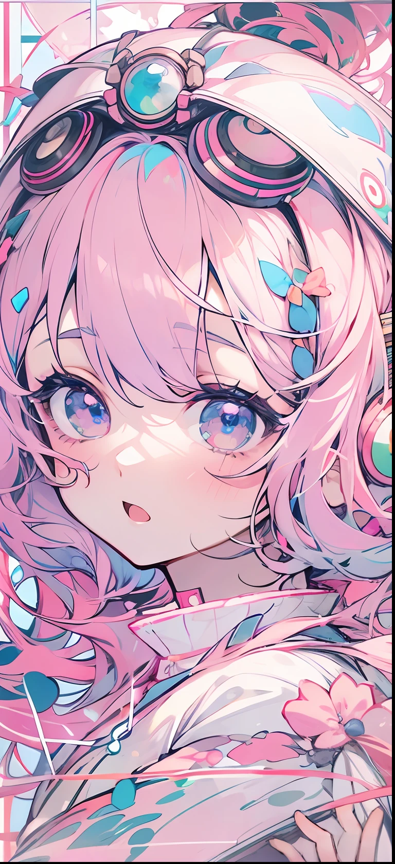 VOCALOID、One girl、colourful hair、PastelColors、dome、cute little、Music Background