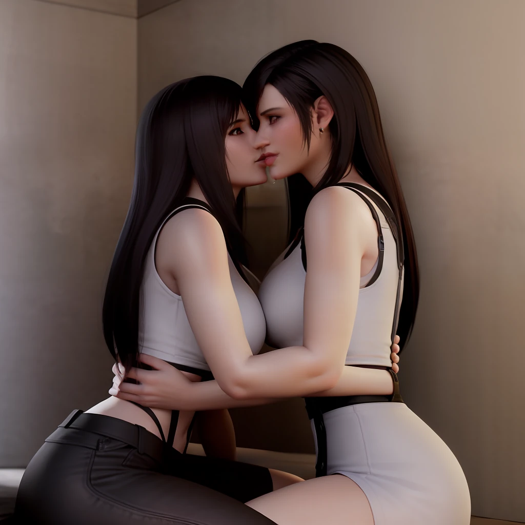 realisticlying,top Quority,AV quality,two women,Female One Final Fantasy Tifa,The female one knelt and licked the female second naked,The second woman lies naked