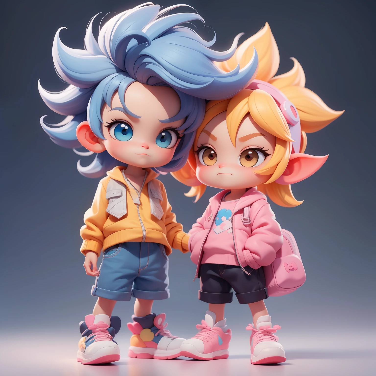 A super cute boy, full body, fantastic cute hair accessories Popmart blind box, IP design, clean bright background 3D rendering, OC rendering, 8k, soft focus, fine gloss super detail --ar 3:6 50 --q 2 --niji 5 --style expressiveness --s 2