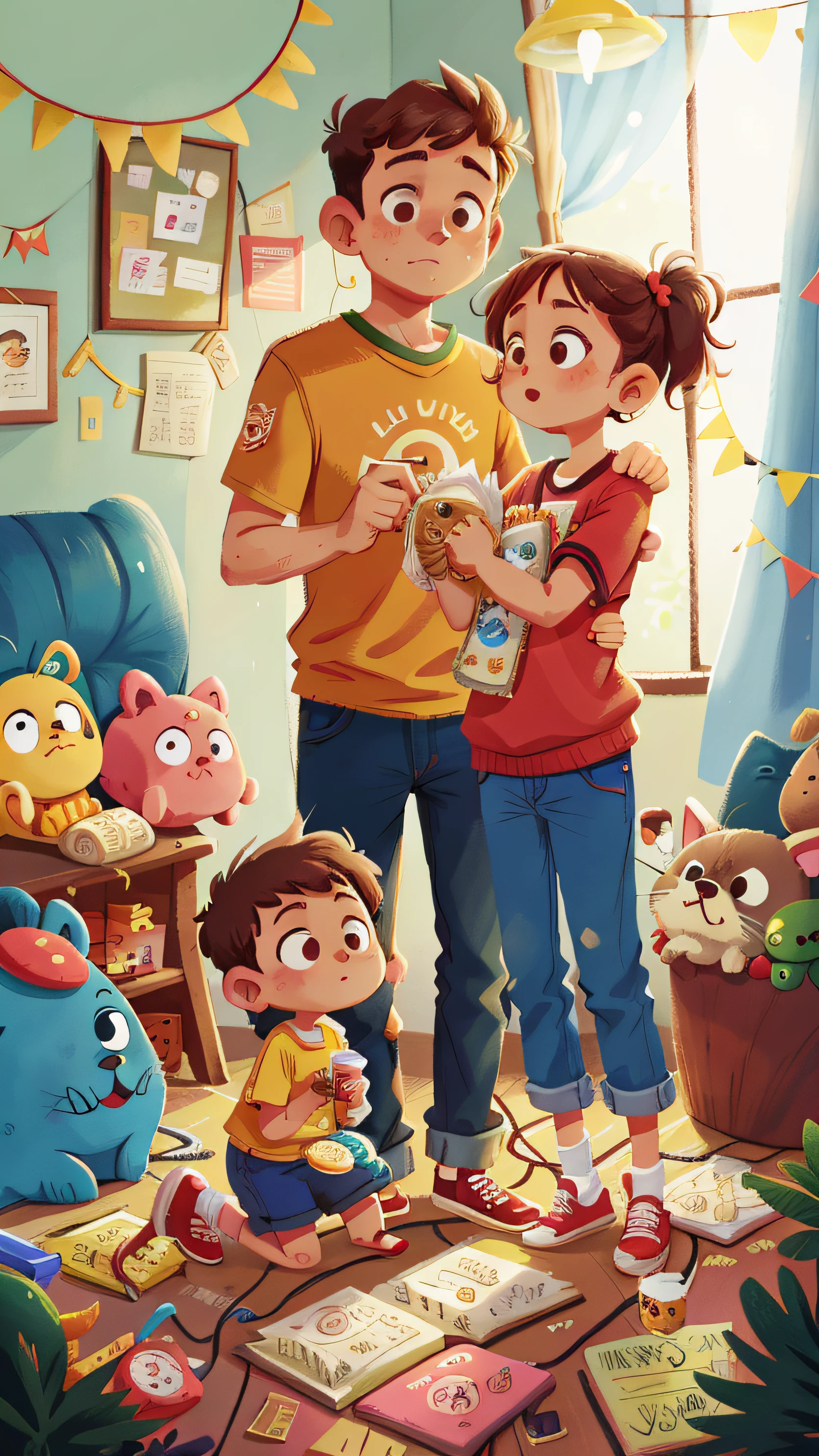 Mom and Dad at home, com benji comemorando