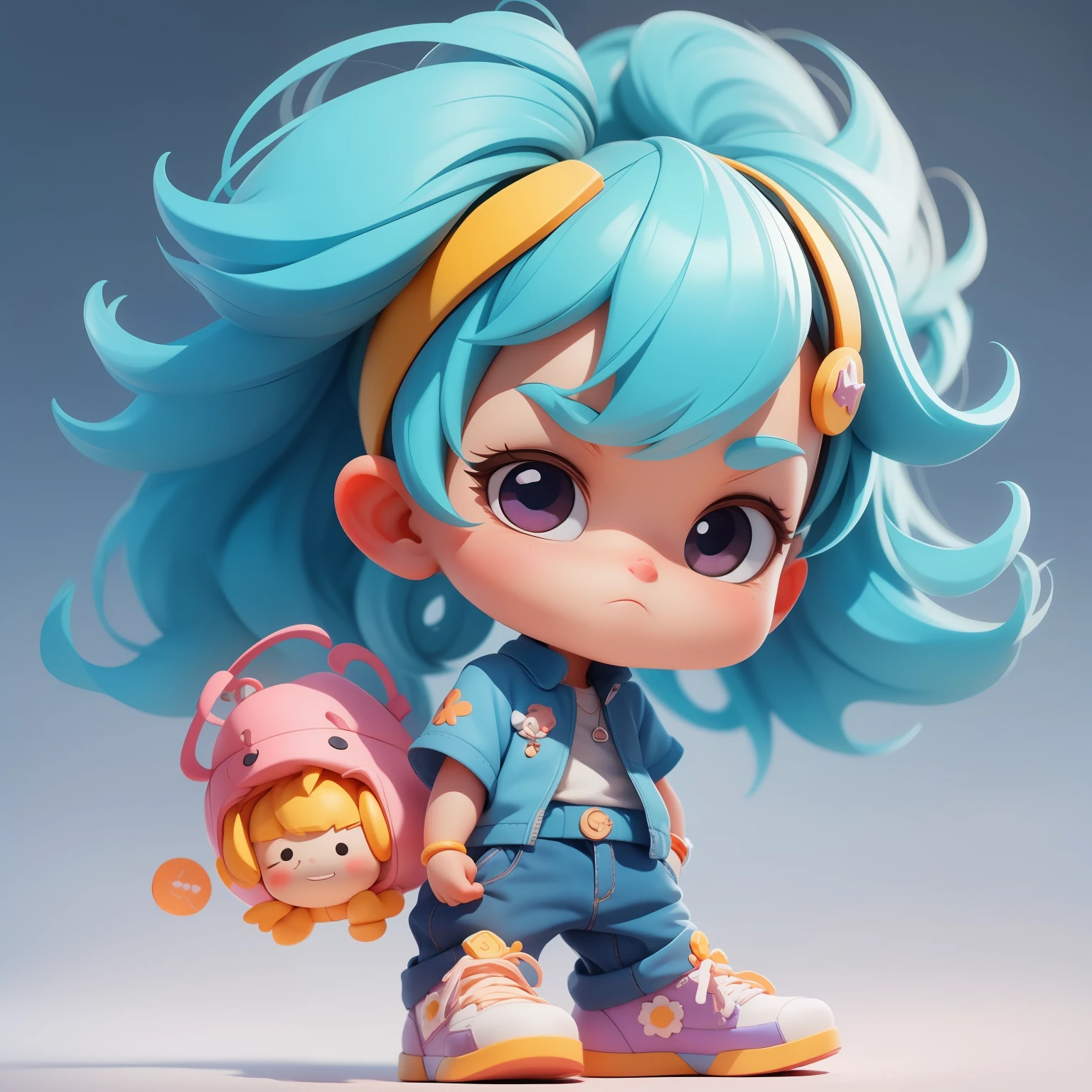 A super cute boy, full body, fantastic cute hair accessories Popmart blind box, IP design, clean bright background 3D rendering, OC rendering, 8k, soft focus, fine gloss super detail --ar 3:6 50 --q 2 --niji 5 --style expressiveness --s 2