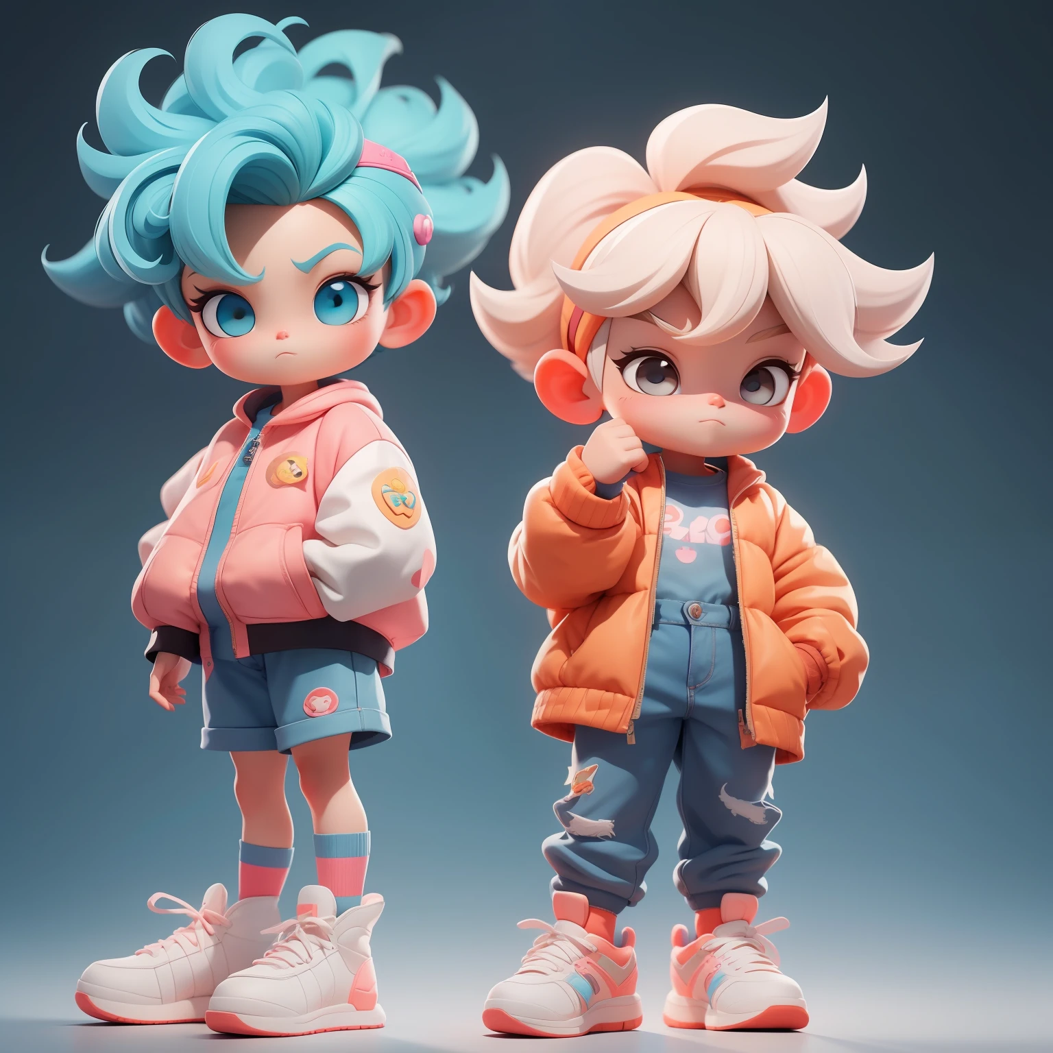 A super cute boy, full body, fantastic cute hair accessories Popmart blind box, IP design, clean bright background 3D rendering, OC rendering, 8k, soft focus, fine gloss super detail --ar 3:6 50 --q 2 --niji 5 --style expressiveness --s 2