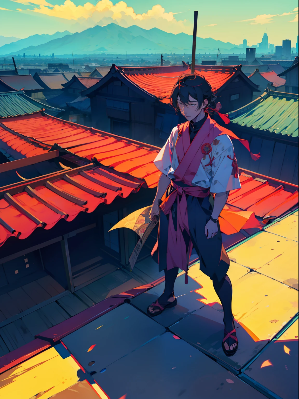Nakahara Nakaya,Bungo Wild Dog Dojin Work,Stand on the rooftop