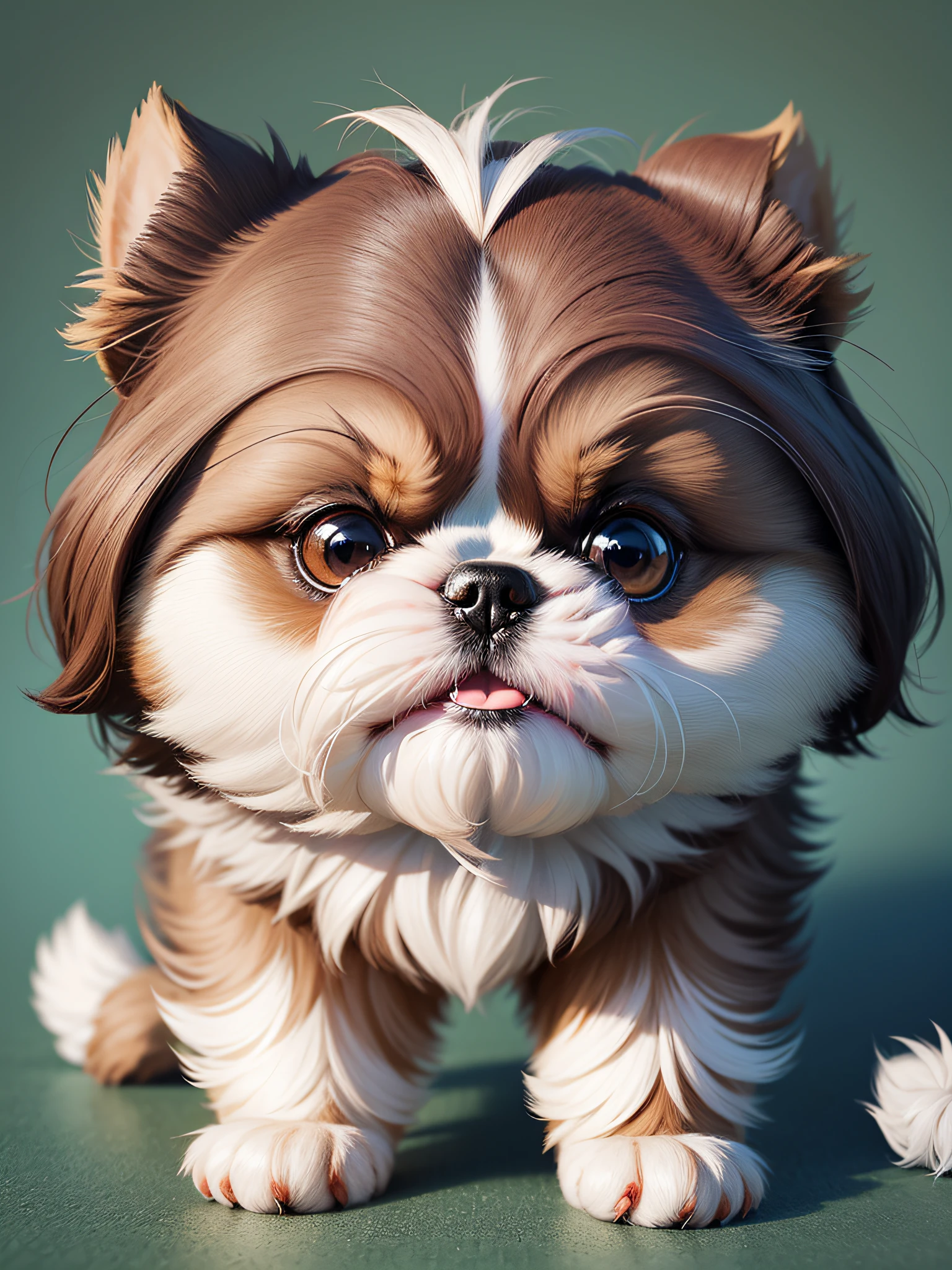 Shih Tzu plays
