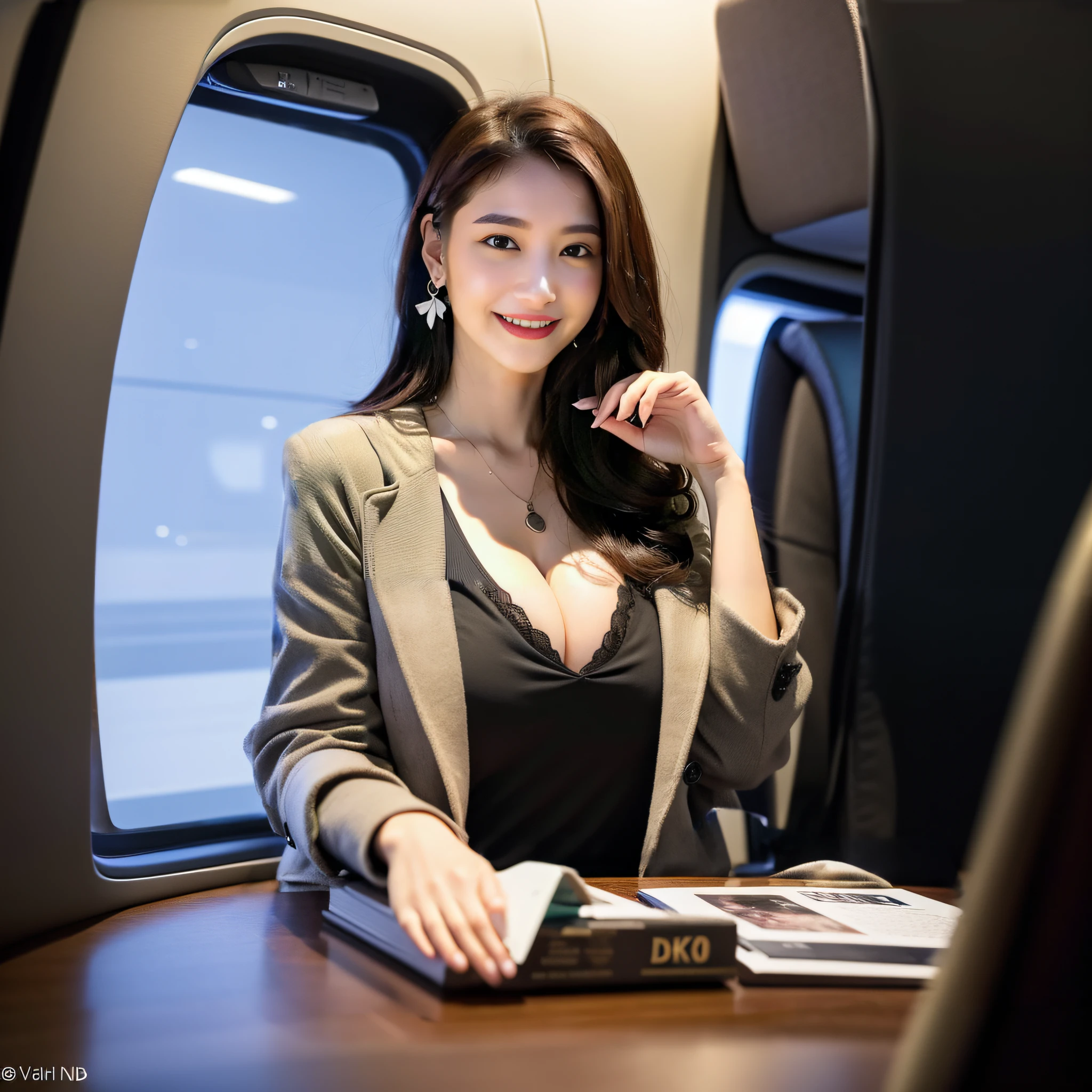 8k, raw photo, (realistic:0.5), sharp focus, (ultra-detailed background), high res, HDR, (photorealistic:1.2),
(best quality), masterpiece, (physically-based rendering:0.5), (depth of field:0.1), Taken By Nikon D850 Sigma Art Lens, shading, (bokeh:0.1)
Young Handsome girl, (gigantic breasts:1.4), (narrow waist:1.5), (symmetrical clear black eyes:1.2), (real fair skin:1.4), (small hand:1.4),
Natural make up:1.2), (slim face:1.5), (slender leg thigh:1.5), good anatomy,
detailed fingernails, detailed hands, detailed arms, detailed legs, detailed foot, detailed hair, detailed face, natural fingernails, good posture, (face focus:1.1), Airport Window Scenery