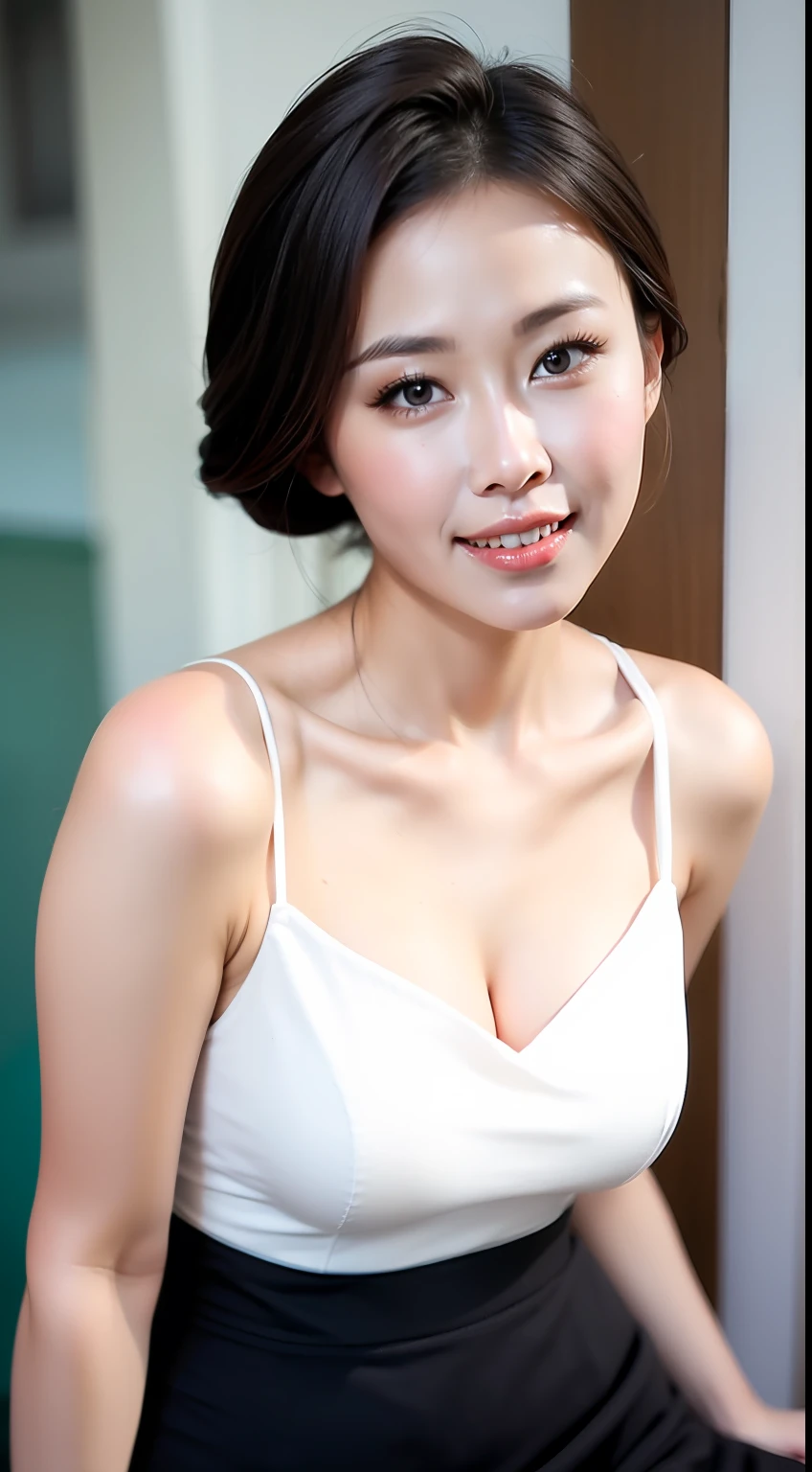 Fashion model 18 years old [[[[closeup cleavage]]]], [[[[boobgasm]]]], [[[[coll]]]], [[[[bshoulders]]]], perfect  eyes, Perfect iris，perfect lips，perfect teeth，Perfect skin，Long face，Soft front light，HDR，filmgirl,All kinds of fashion，（pastel colour：1.2）