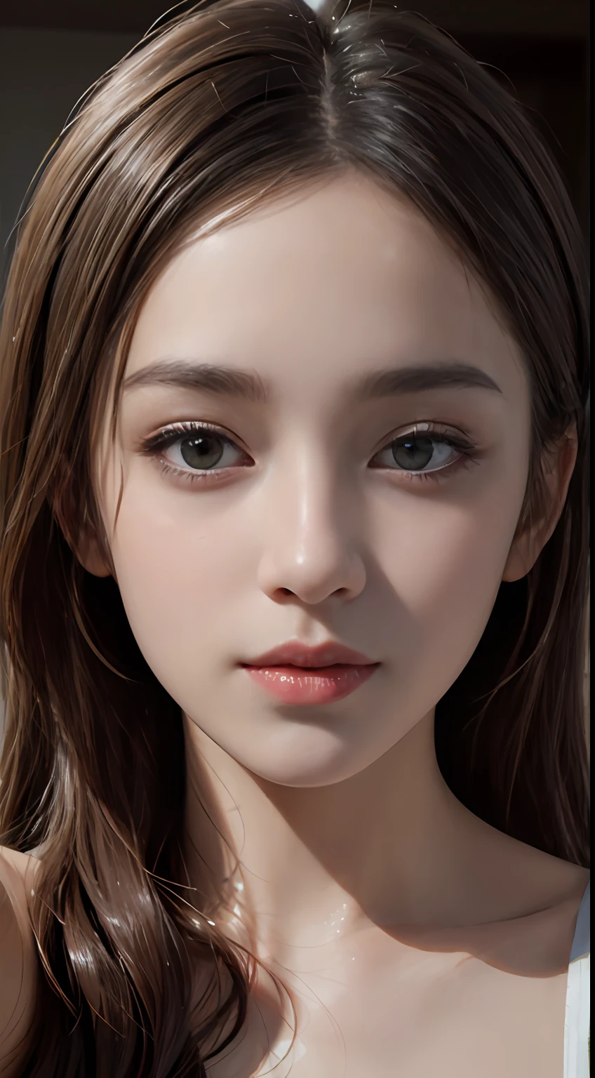 Best Quality, Masterpiece, Super High Resolution, (Realism: 1.4), Original Photo, (Real Skin Texture: 1.3), (Film Grain: 1.3), (Selfie Angle), 1 Girl, Beautiful Eyes and Face Details, Masterpiece, Best Quality, Close-up, Upper Body Highest Quality Picture Quality Full