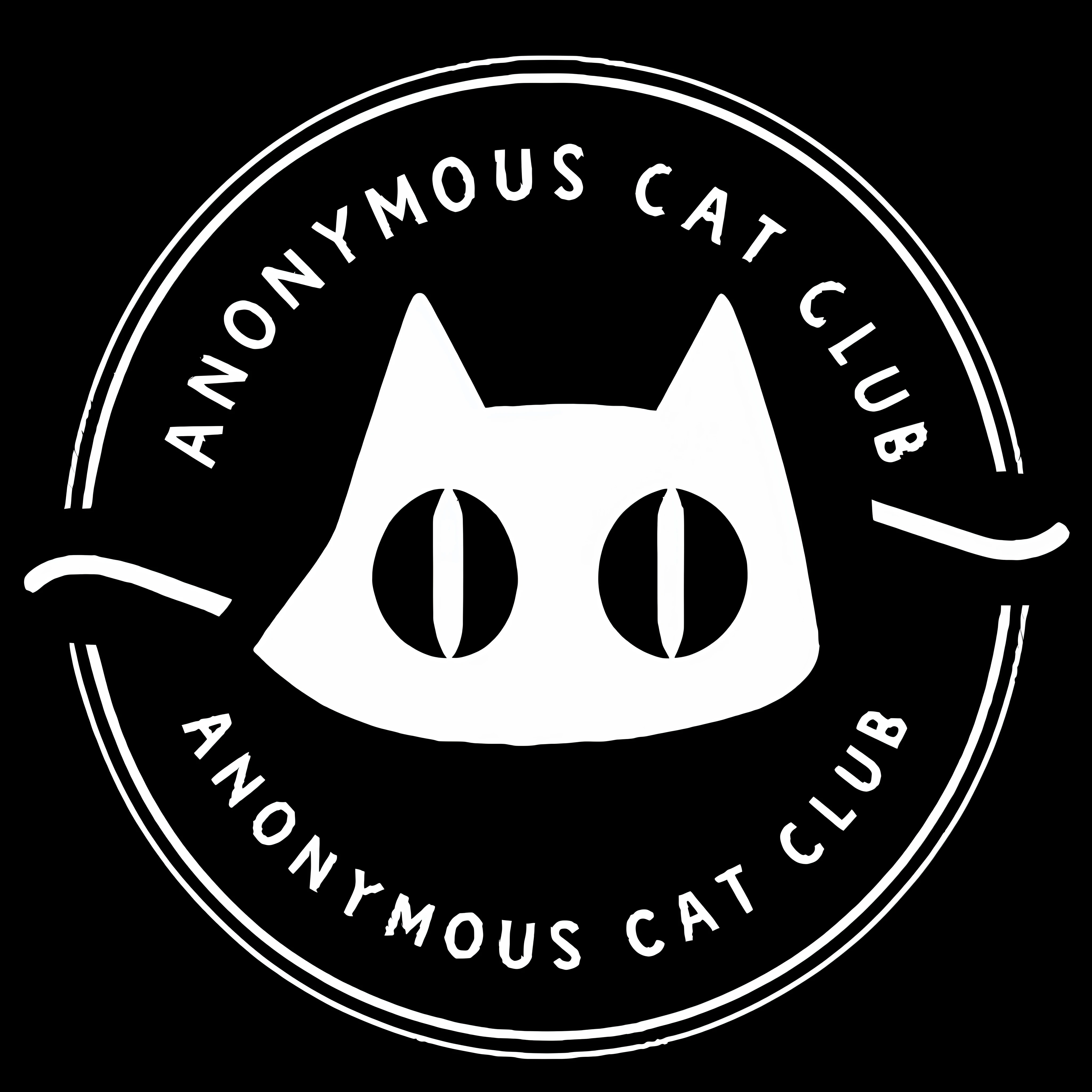 a black and white logo with a cat's face in the middle, Cat theme logotype, Anonymous, Logotype of a clínigostar de gostarmpo de gatos, gato antro, anthropomorphic cat, Black and white logotype, !!! Gato!!!, anthropomorphic female cat, !!!! Gato!!!!, um gato antro, gostar, GatosGatosGatos, maravilhoso, Logo, Logo