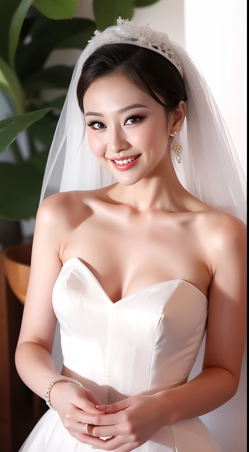 Fashion model 18 years old [[[[closeup cleavage]]]], [[[[boobgasm]]]], [[[[coll]]]], [[[[bshoulders]]]], perfect  eyes, Perfect iris，perfect lips，perfect teeth，Perfect skin，Long face，Soft front light，HDR，filmgirl,wedding gown，（pastel colour：1.2）