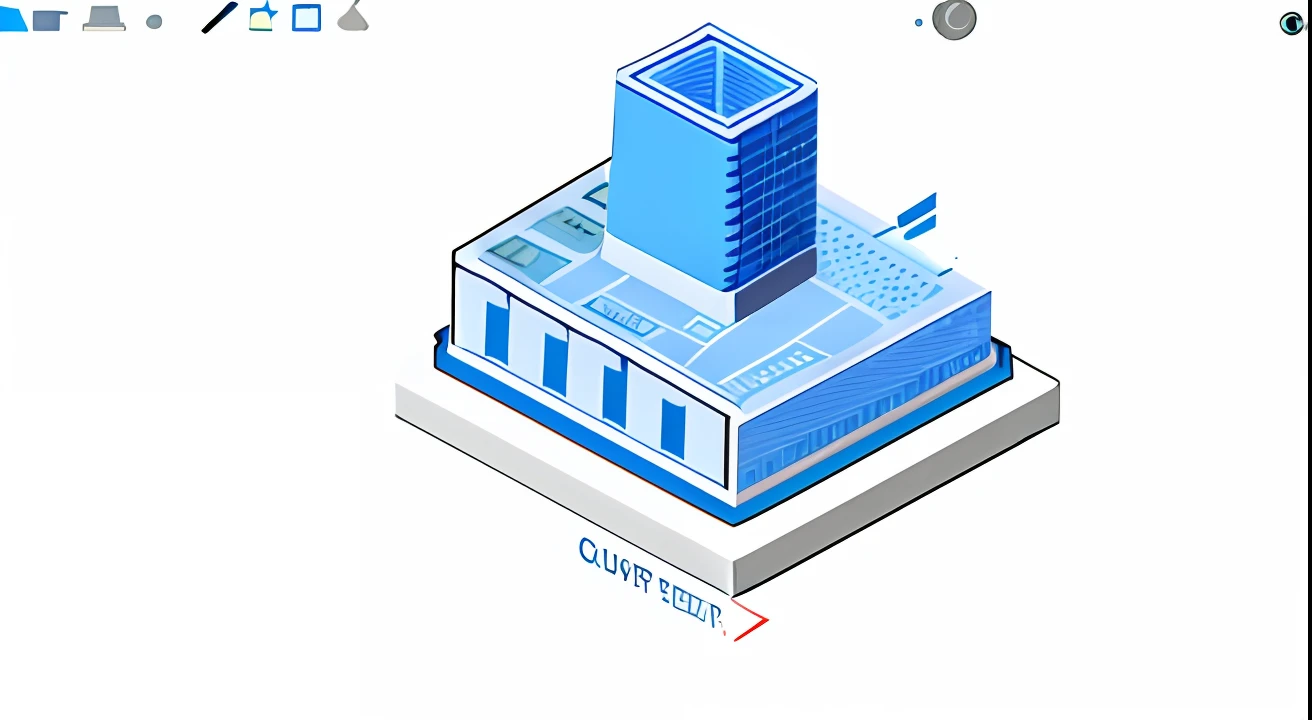 Close-up of the computer tower,There is a clock at the top, cyber security polygon, prerendered isometric graphics, Isometric style, isometry, isometric design, not isometric, 3 d isometric, 3d isometric, isometric top down left view, isometric view from behind, on a dark background, isometric 3 d