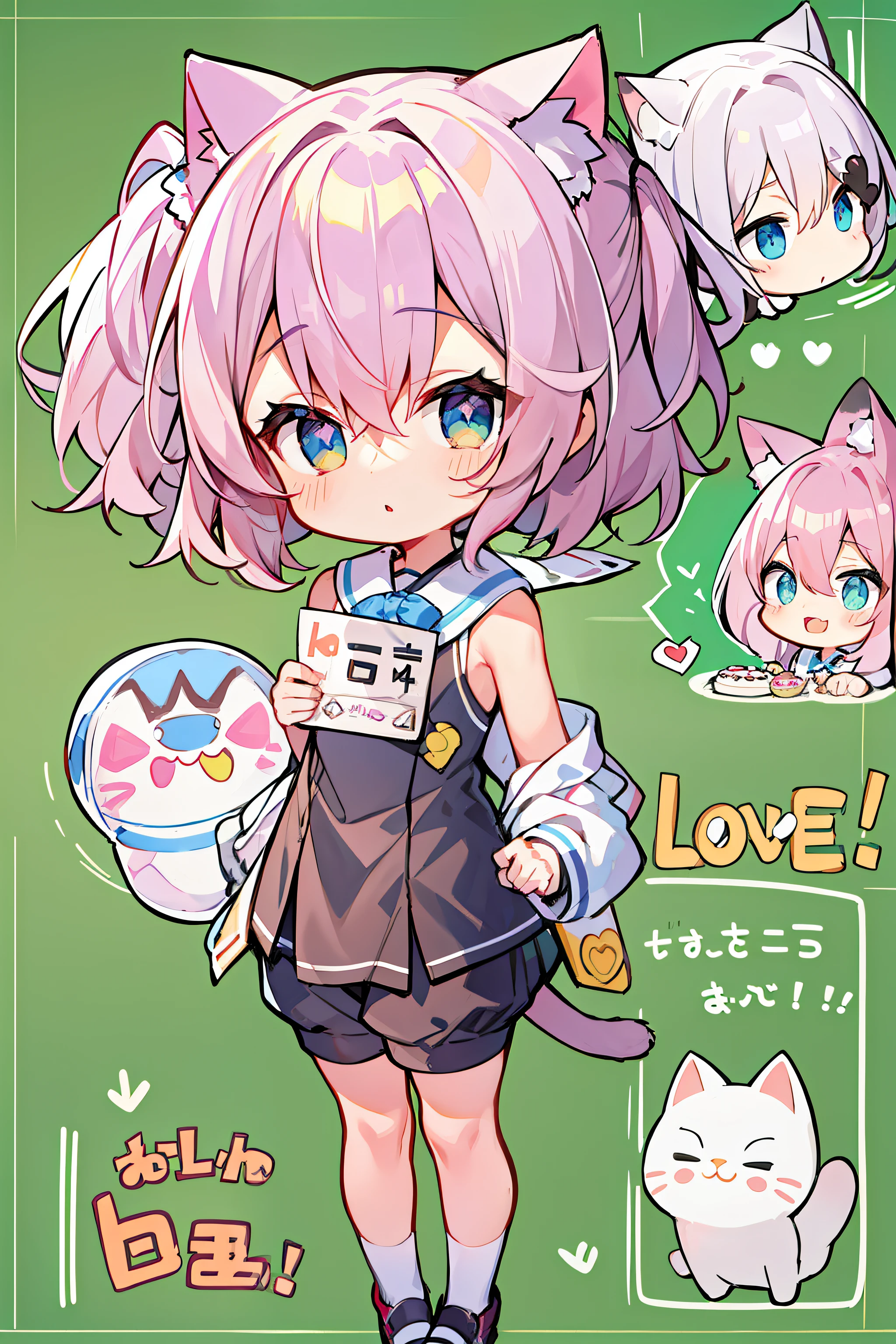 tmasterpiece, Need, 5  Lori,big headed，mid - length hair, cat ear, There is love in the eyes,adolable, （Speaking heart：1.4） swim wears
