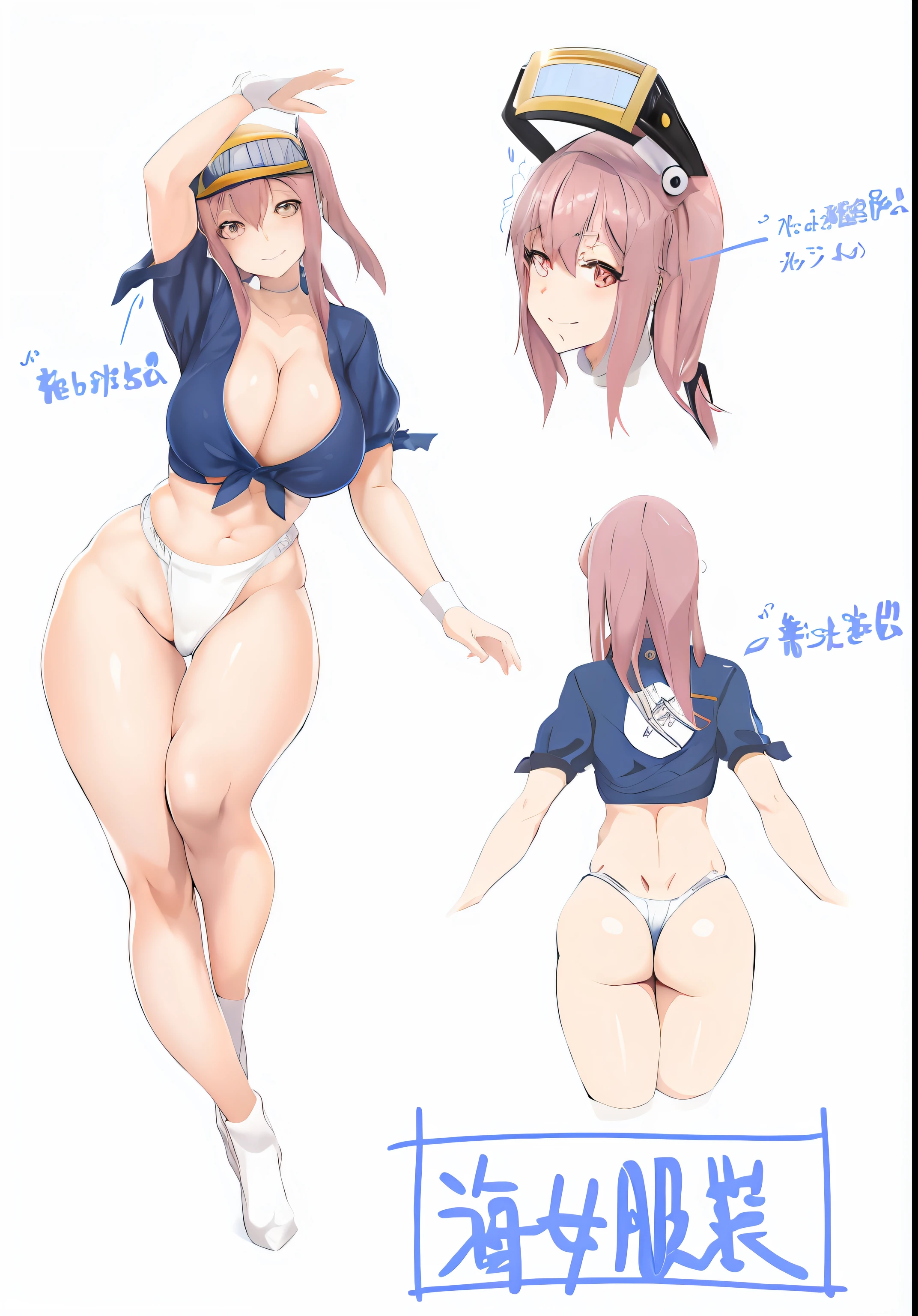 anime characters of a woman with a sailor's hat, Oppai proportions, thicc, small curvy loli, estilo anime ecchi, corpo inteiro altamente detalhado, pixiv 3dcg |, biomechanical oppai, ( figura altamente detalhada ), corpo inteiro!!, anime altamente detalhado, Estilo Ecchi, various pose, Oppai