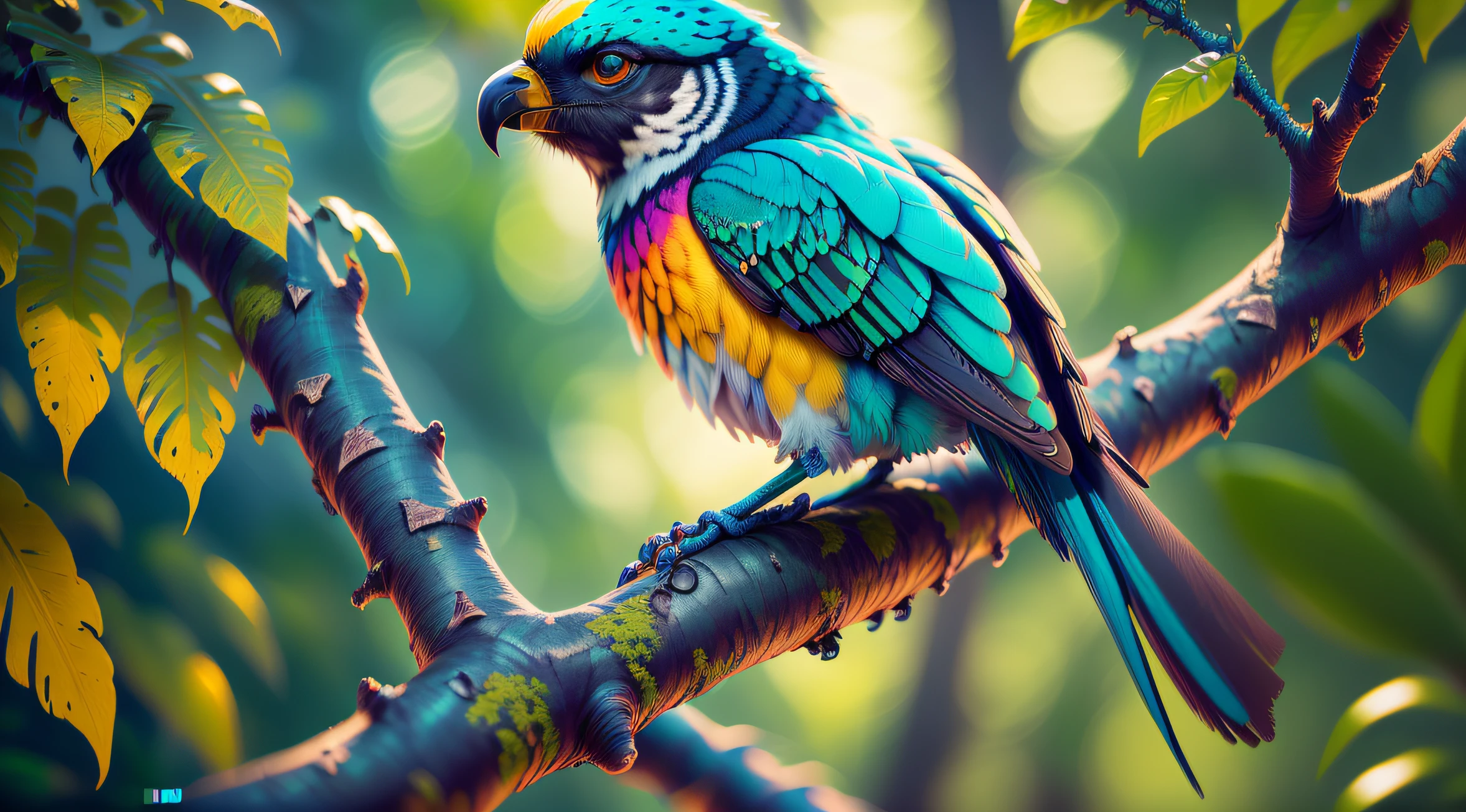 Arara azul, with medium contrast colors, on top of a tree branch, com bico afiado, ((com olhos realista hiper detalhado)), (imagem realista com detalhes intrincados:1.5). Em um ambiente selvagem da natureza., ((Foto de Fujifilm X-T4, 8k UHD, qualidade superior:1.4))