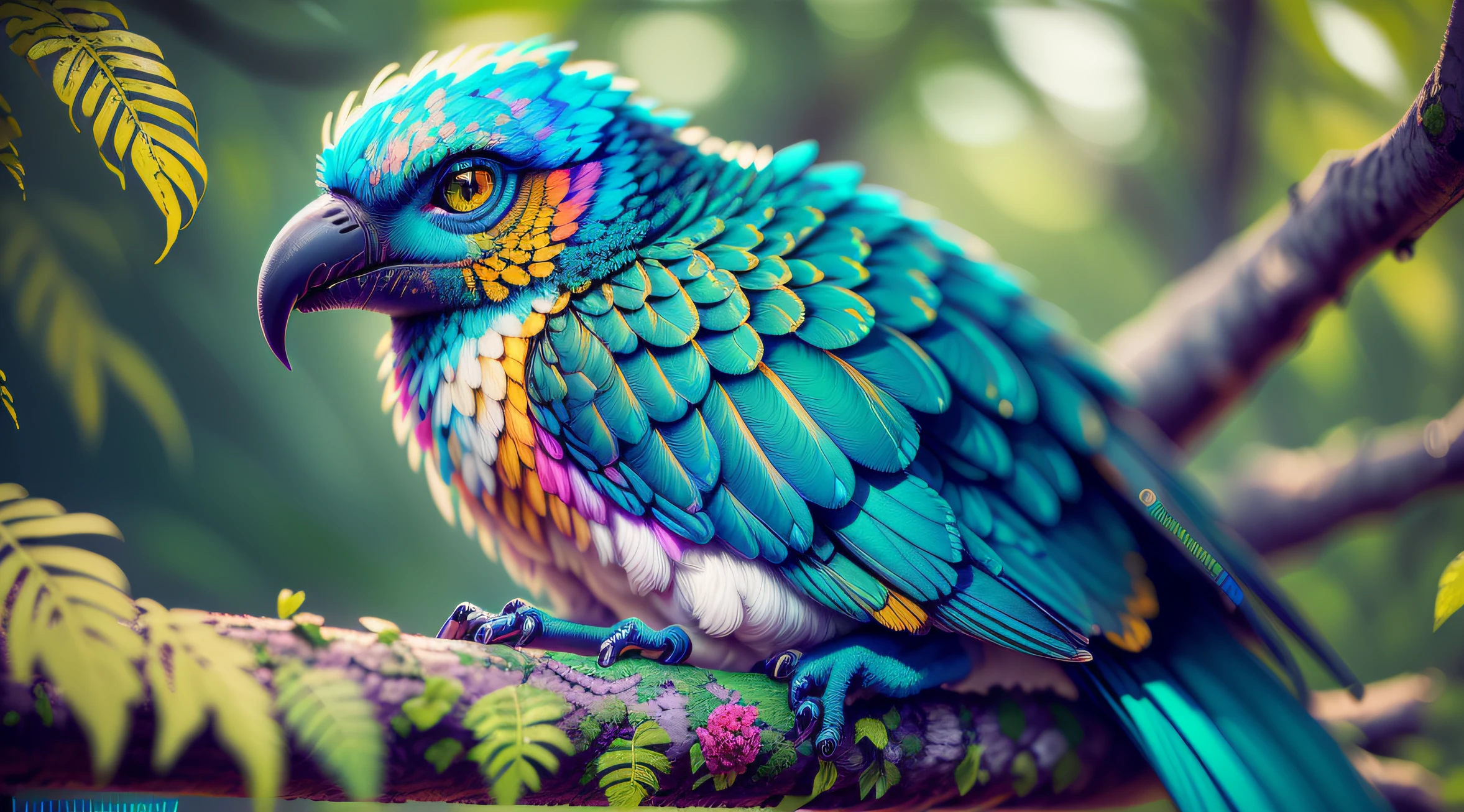 Arara azul, with medium contrast colors, on top of a tree branch, com bico afiado, ((com olhos realista hiper detalhado)), (imagem realista com detalhes intrincados:1.5). Em um ambiente selvagem da natureza., ((Foto de Fujifilm X-T4, 8k UHD, qualidade superior:1.4))