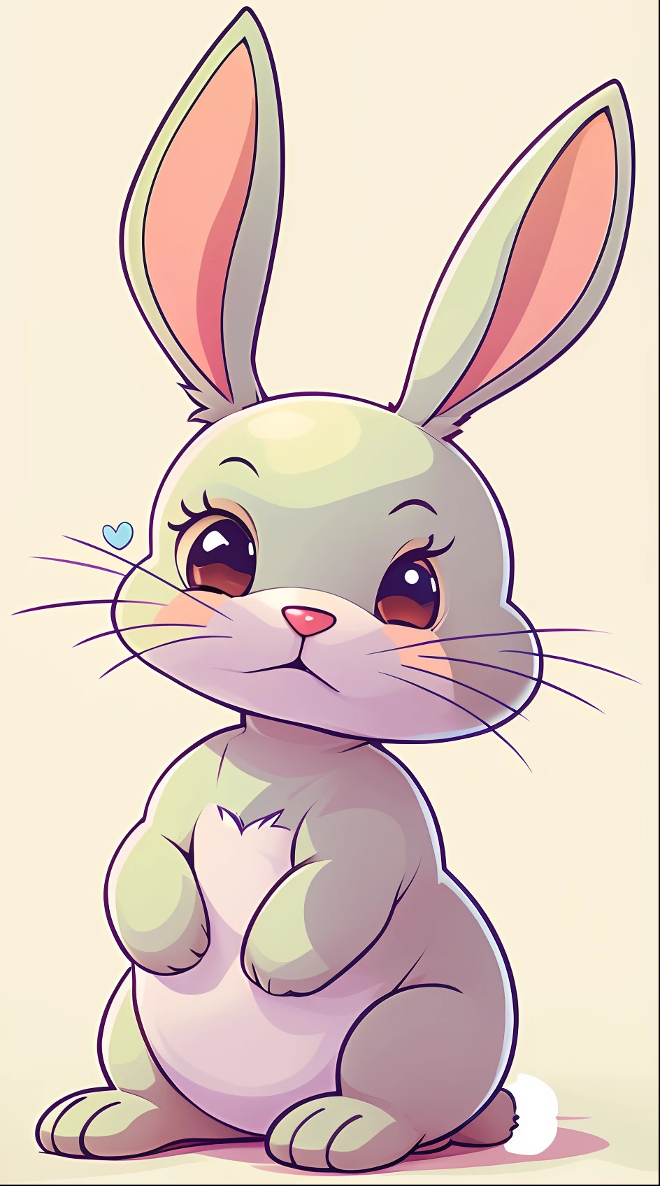 Cartoon bunny sitting on the ground，arms folded, cute anthropomorphic bunny, lola bunny fanart, cas, Bunny, Rabbit, lovely digital painting, original chibi bunny girl, adorable digital art, Cute detailed digital art, Cartoon Cute, cute artwork, Rabbit ears, cute character,