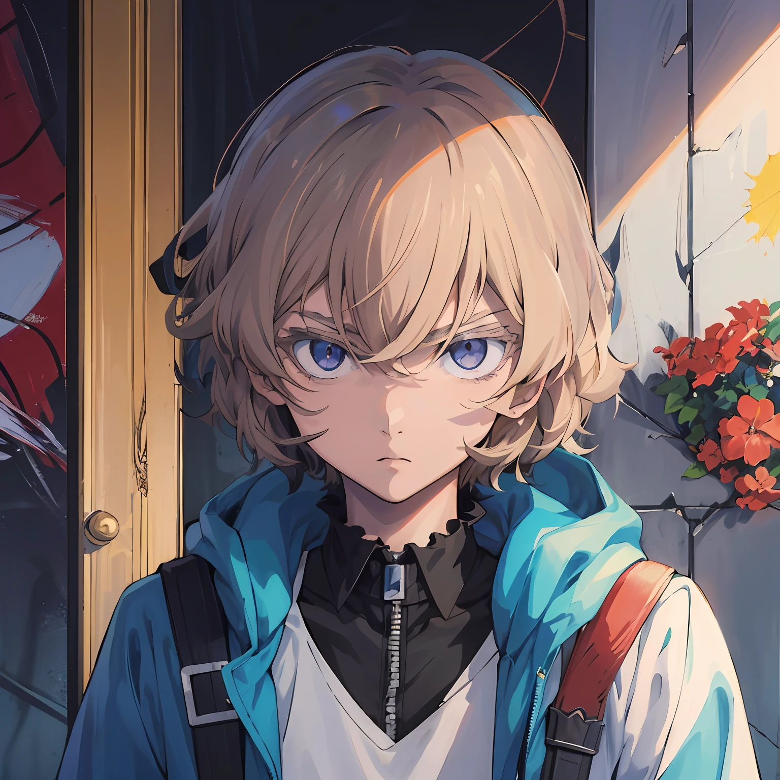 personagem de anime com olhos azuis e cabelos loiros em um corredor, cara de anime alto com olhos azuis, tou, arte chave do anime, Retrato anime de um homem bonito, retrato estilo anime, Gatilho Estilo de Arte de Anime, Makoto Shinka, jovem homem de anime, retrato de personagem de anime, personagem de anime masculino, Epic anime style, badass anime 8 k, arte anime de alta qualidade
