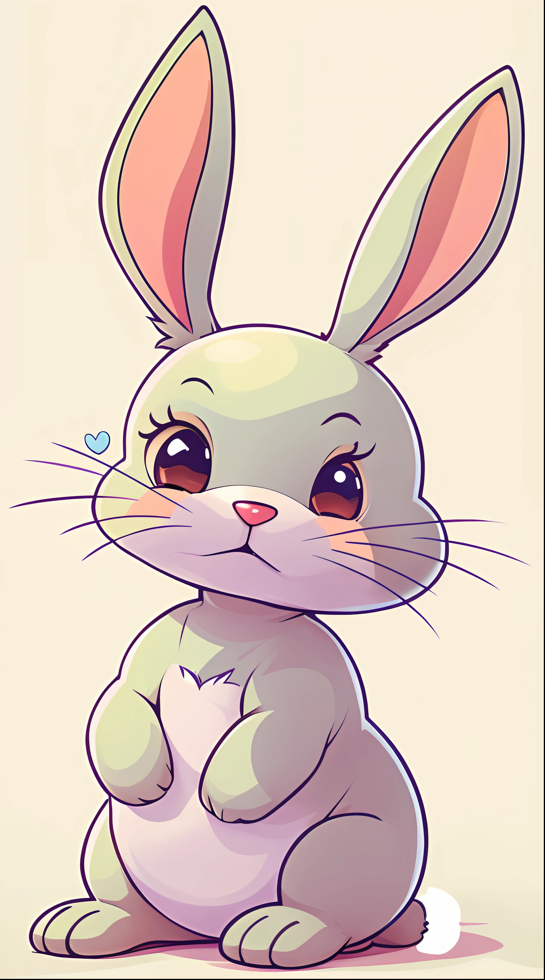 Cartoon bunny sitting on the ground,arms folded, cute anthropomorphic bunny, lola bunny fanart, cas, Bunny, Rabbit, lovely digital painting, original chibi bunny girl, adorable digital art, Cute detailed digital art, Cartoon Cute, cute artwork, Rabbit ears, cute character,