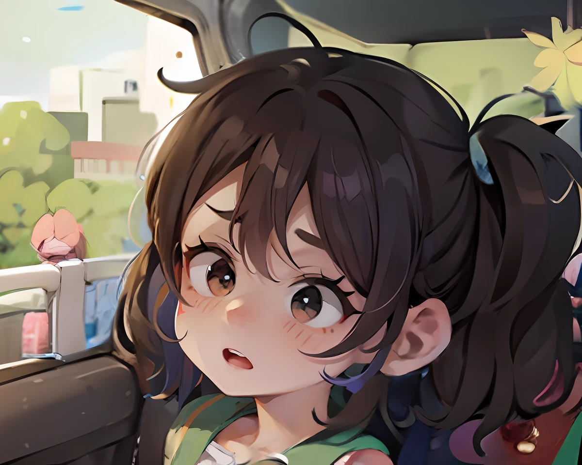 Menina anime no carro com flores e cidade no fundo, kawaii retrato realista, Guweiz, anime moe artstyle, Retrato Lofi, Arte no estilo de Guweiz, retrato bonito, Digital anime illustration, estilo de arte bonito, visual anime de uma menina bonito, retrato estilo anime, retrato bonito da menina do anime, Loli, anime estilizado