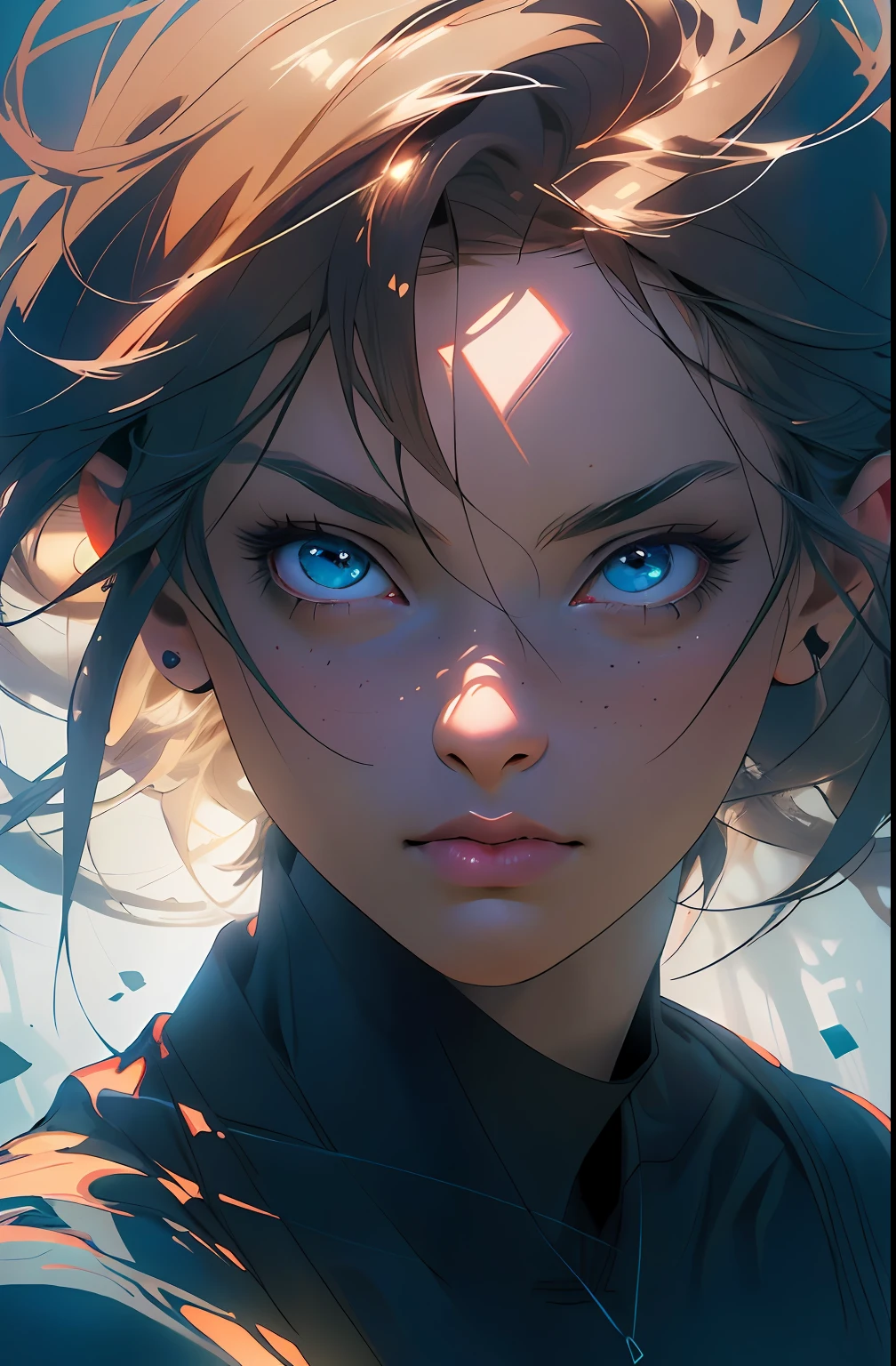 melancholy lighting, quiet, calm, brightness, masterpiece, best quality, 1girl, (JinxLol:1.2), (ultra photorealistic:1.3), (masterpiece:1.4), best quality, ((realistic)), high quality, ultra detailed, ((real image)), ((realistic skin)), ((realistic face)),(illustration:1.05), (beautiful:1.05), (beautiful detailed eyes:1.05), (cinematic light:1.1), red torino deataques, full body