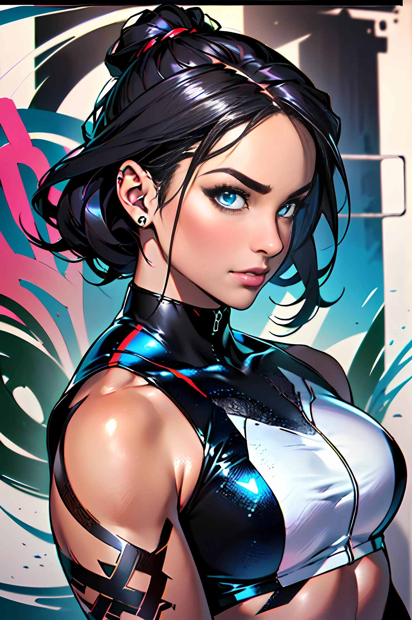 JKenneth Rocafort ESTILO   ::2.9 ::Jason Fabok e estilo Yoji Shinkawa ::2.0 comix illustration style,estilo tatoon , Comic book style ,Ashley Alexiss Argentina  ,mulher bonita com cabelo longo ultra detalhado, (fundo bonito e claro:1.2),, fantastic paintings ,estilo graffit;,  flor, olhos altamente detalhados , Um branco , HDR, extremamente detalhado, trending on ArtStation, trending in cgsociety, intrincado, High detail::  comix ESTILO oh-Yasui:: Beautiful, perfeito e detalhado angular agudo oval face humana, corpo inteiro, comic style COLORS, anatomia perfeita, Centrado, approaching POSE perfection, Dynamic, altamente detalhado, folha de caracteres extremamente detalhada, art-station, arte conceitual, liso, foco nítido, illustration,(fundo bonito e claro:1.2), (extremamente detalhado, ultra-detalhado, Melhor sombra:1.1), seios grandes,   , (fundo branco:0.5), (illustration :1.1), (extremamente fino e bonito :1.1), (detalhes perfeitos:1.1):, tinta comix, rosto humano perfeito, corpo inteiro, comiс style, anatomia perfeita, Centrado, Approaching perfection, Dynamic, altamente detalhado, folha de caracteres, art-station, arte conceitual, liso, foco nítido, illustration, high resolution, comic book, alta qualidade,DIGITAL ILLUSTRATION OF BEAUTIFUL FEMALE CHARACTER IN DRAWING STYLE BY ILLUSTRATOR Toh-Yasu, ANIME STYLE WITH SKINNY OUTFITS INSPIRED BY THE FUTURISTIC DRAGON TATTOO AND VIBRANT CLOTHING COLORS, SERIOUS LOOK AND ULTRA DETAILED ART, foco graffiti estilo cidade, very beautiful woman amber keaton ultra detailed, com cabelo preto longo detalhado 4k,maquiagem bonita, Cores HDR, nitidez fina, estilo bonito