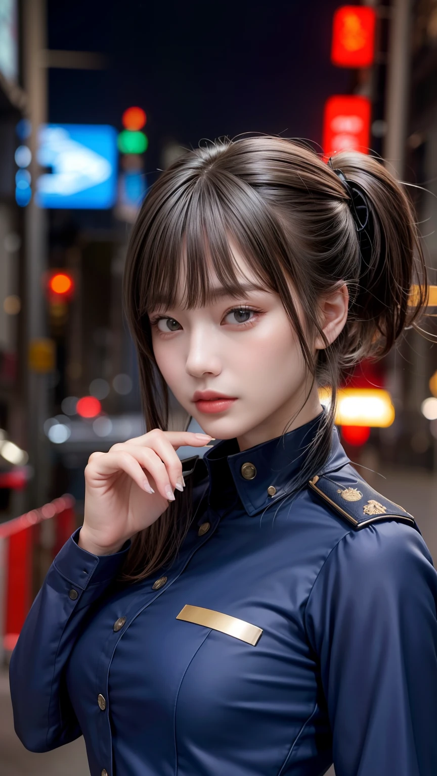 Highest image quality,Outstanding details,超高分辨率,swat,The police of the future,Model figure,Full body photo,full bodyesbian,dynamicposes,Grim expression,grim eyes,masked,She wears a futuristic SWAT uniform,She stood in front of the police car,pony tails,Robust body,Sexy and robust,Detailed abs,Detailed muscle lines,sense of strength,perspired,the night,toyko,outside,street corner,Tokyo city street:1.5,Tokyo night view background,At night,neonlight,sense of science and technology,future-tech,Very detailed cyberpunk style,cyber punk perssonage:2.0,Highly detailed police uniforms:2.0,Highly detailed police cap,Highly detailed police force,Highly detailed police badge,Highly detailed armbands,Highly detailed police strips,Highly detailed epaulettes,wear police cap,Highly detailed electric batons,Highly detailed guns:1.5,The gun of the future,intercom,Wireless devices,handcuff:1.5,police cars:2.0,Future police car,(Highly detailed body,Highly detailed face,Best quality at best:1.2) ,frontage,full bodyesbian,Look from the bottom up,look from down, looki at viewer,mechs,Tokyo city background,tokyo city,toyko,(Highly detailed police uniforms:2.0),(Highly detailed police equipment:2.0),(swat:2.0),(guns:2.0),(Tokyo city background at night:2.0),(Complex streets:1.5),(Highly detailed police car:2.0),(fully body photo:2.0),(the night:2.0),(Detailed hands:2.0),(Harmonious body proportions:2.0),(Normal limbs:2.0),(Normal fingers:2.0),(Detailed eyes:2.0),(Normal eyes:2.0),