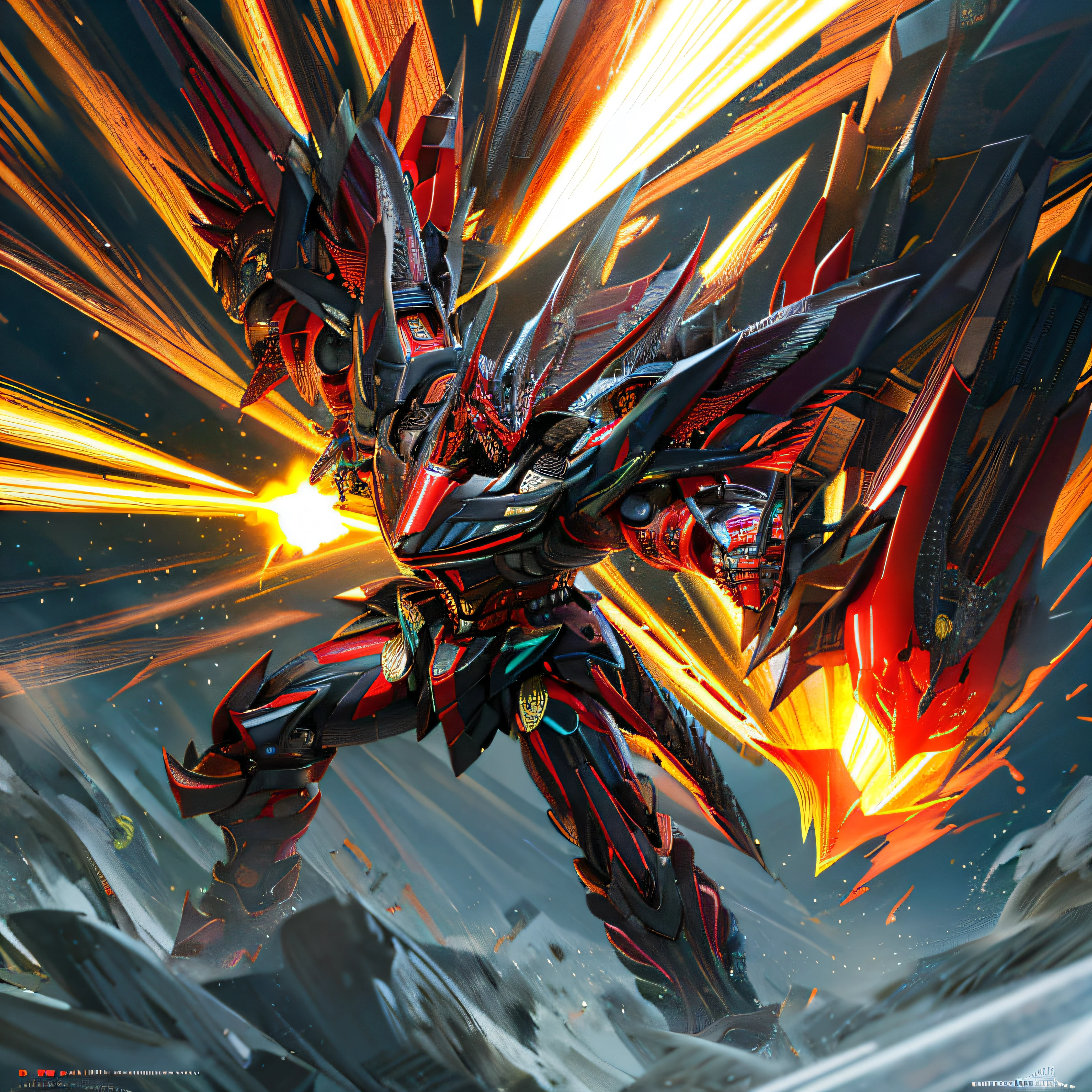 (Mechanical dragon:1.1), best quality, highly detailed, ultra-detailed, masterpiece, 8k wallpaper,black theme, red eyes, bad anatomy, absurdres, highres, super fine illustration, absurdres, solo, game cg, lord,at night, (blacklight:1), (detailed beautiful face and eyes:1), command spell,mecha musume,mask,mechanical parts, robot joints, full armor,full body body,