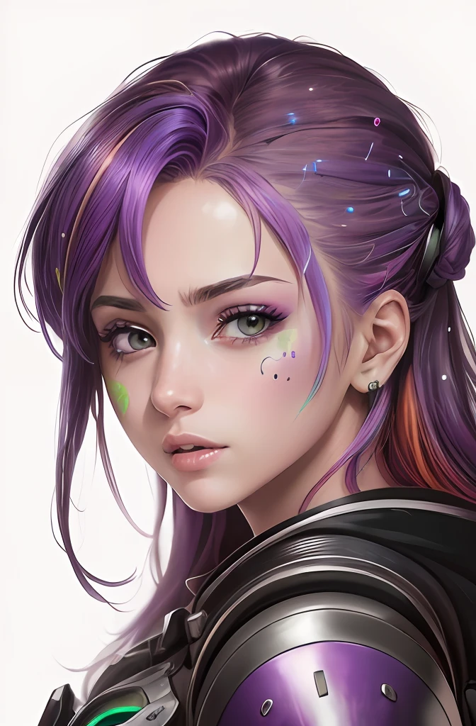 ((melhor qualidade)), ((Ultra resolution)), ((fotorrealista:1.4)), (detalhes complexos), Girl with Coloring Hair and a Colorful Cyberpunk Armor ,crazy facial expression , (((Vista de corpo inteiro))), dynamic, RossDraw pastel vibrante, RossDraw realismo vibrante, Estilo 4K realista, Nice realistic portrait, Colouring!!!, ! bonita, Arte digital de estilo realista, papel de parede de arte anime 4K, papel de parede de arte anime 4K, Arte Digital Realista, extremamente detalhado, detalhe facial