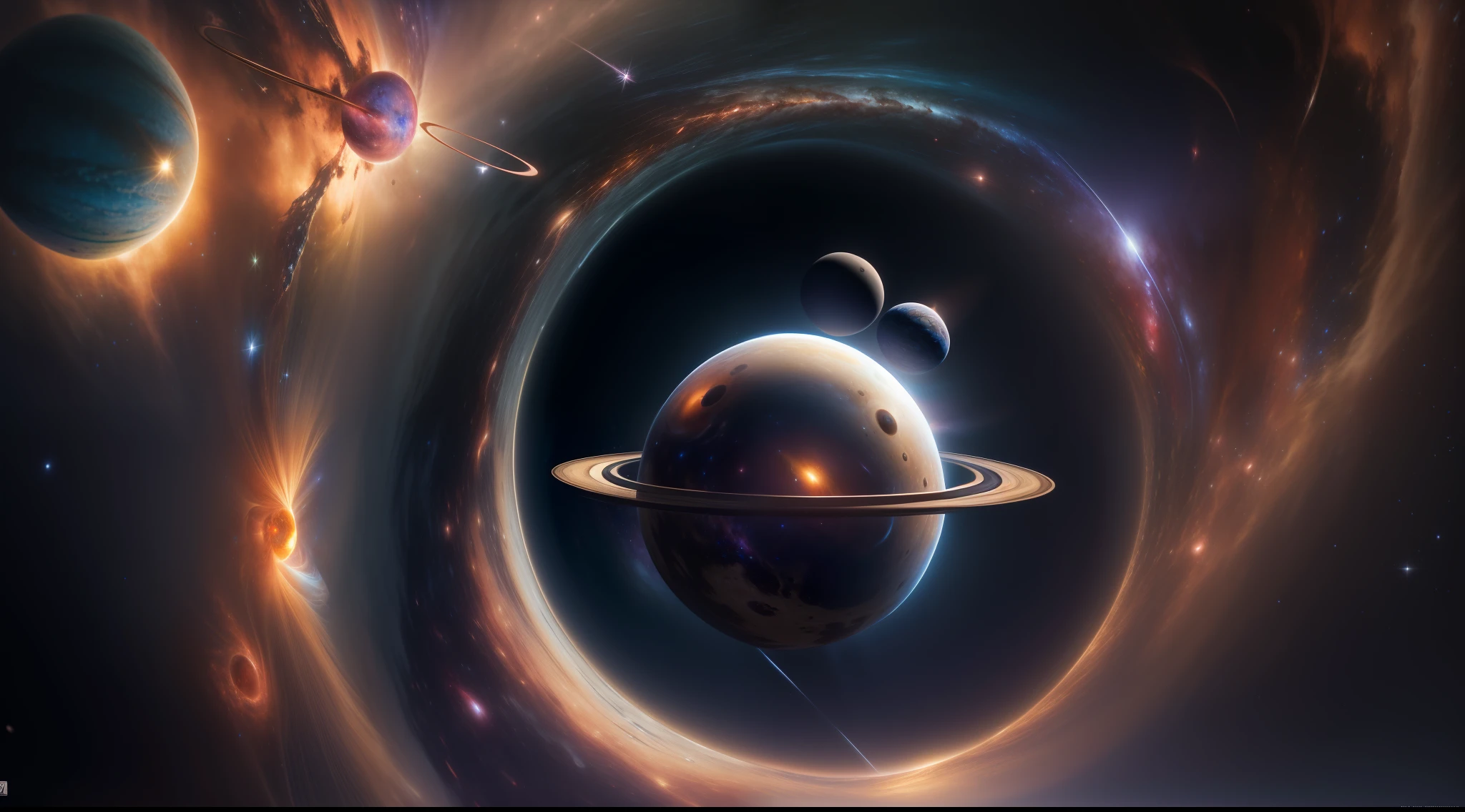 masterpiece, best quality, high quality, extremely detailed CG unity 8k wallpaper, Depth of Field, HDR, Photorealistic, extremely detailed, Intricate, High Detail, universe, space, galaxy, stars, planets, astronomy, cosmos, celestial, nebula, black hole, solar system, cosmic rays, supernova, deep space, astronomical objects