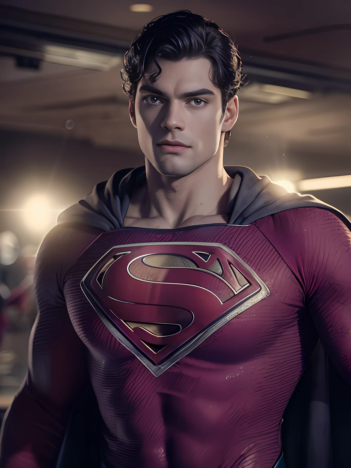 Superman Sean O'Pry, cinemactic, hiper-realista, fotografia, pele detalhada, HDR, Cinematography, noite