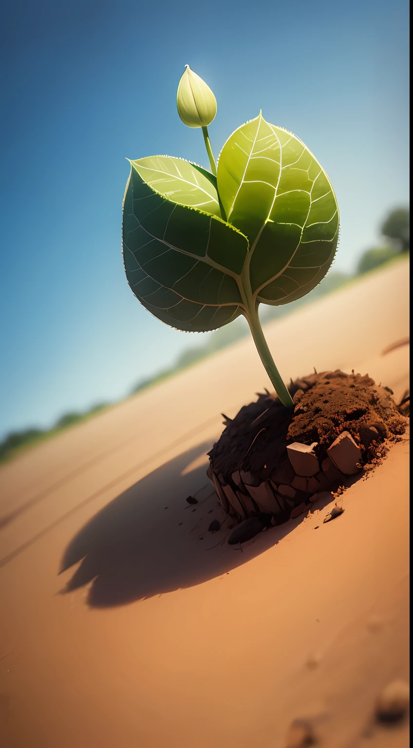 A seedling sprouting from the ground, showcasing the growth and progress that can arise from embracing purpose and ambition. --auto