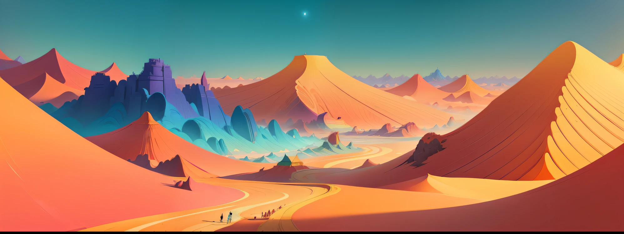 dunhuang,Danxia landforms,Silk Road,camelstoe。Colorful illustration, Colorful illustrations, psychedelic illustrations, cmyk palette, editorial illustration colorful, kilian eng vibrant colours, kilian eng vibrant colours, Adobe Illustrator Art, victo ngai! pastel colour, full-colour illustration, Detailed digital illustration illustration,8K,k hd