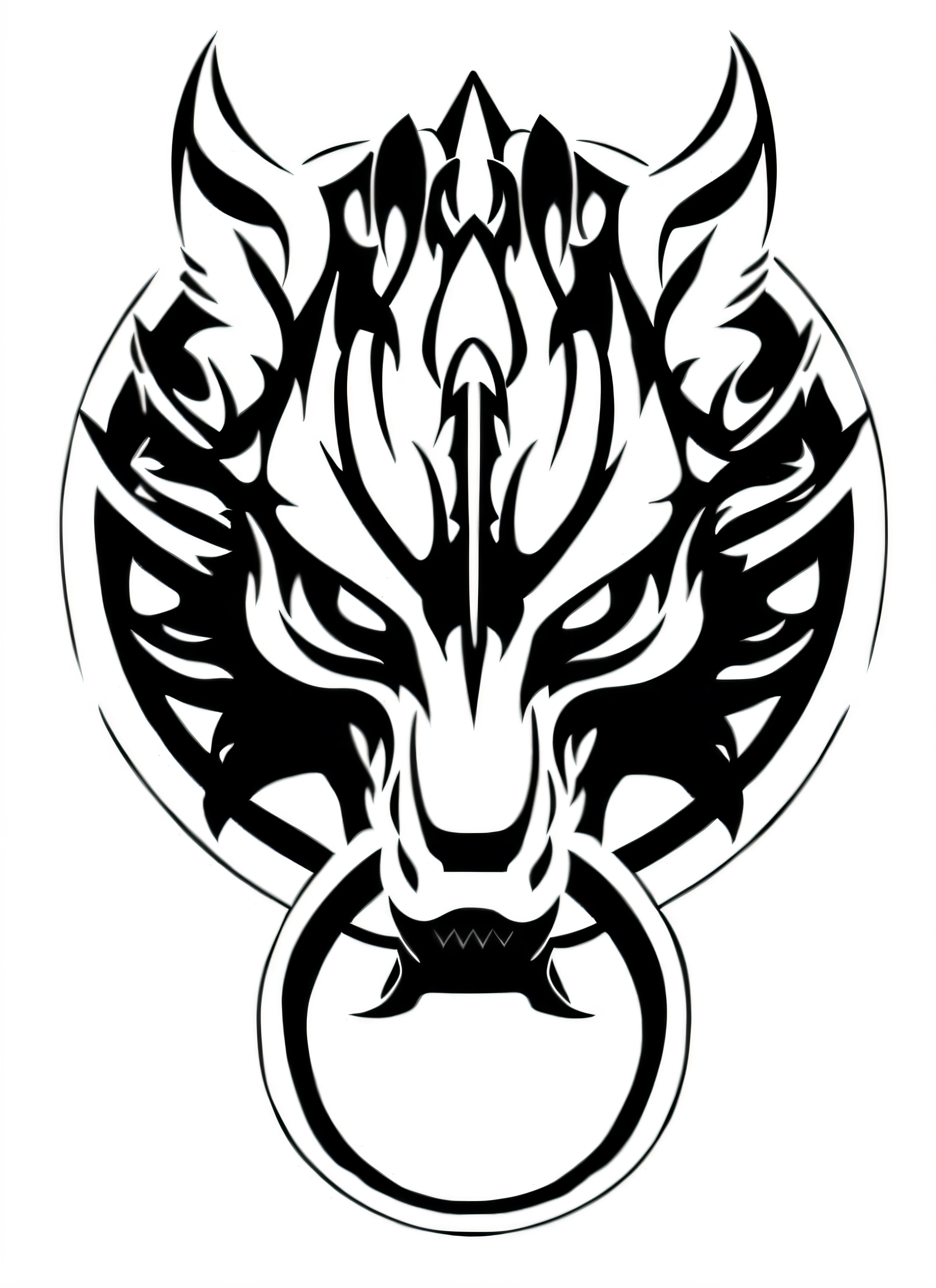modelos de tatuagens; Coat of arms tattoo; tatuagem fenrir; fenrir coat of arms tattoo; Wolf Fenrir Coat of Arms; somente o rosto; somente tatuagem; tatuagem tatuagem com efeitos 3d, tatuagem em 8k, tatuagem em 4k, high level of detail, High level of realism.
