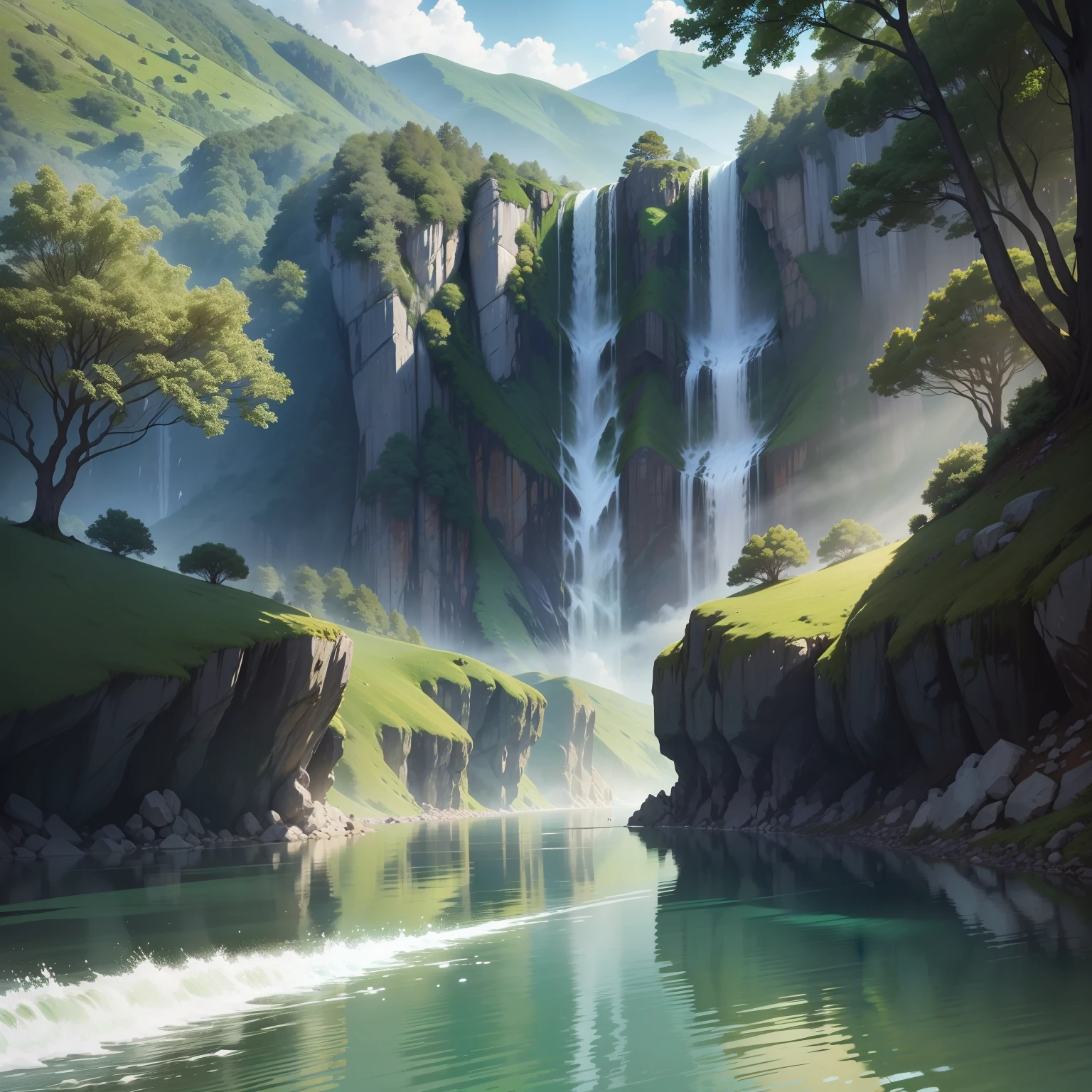 Green Mountains and Green Water,ln the forest,tour,Flat style