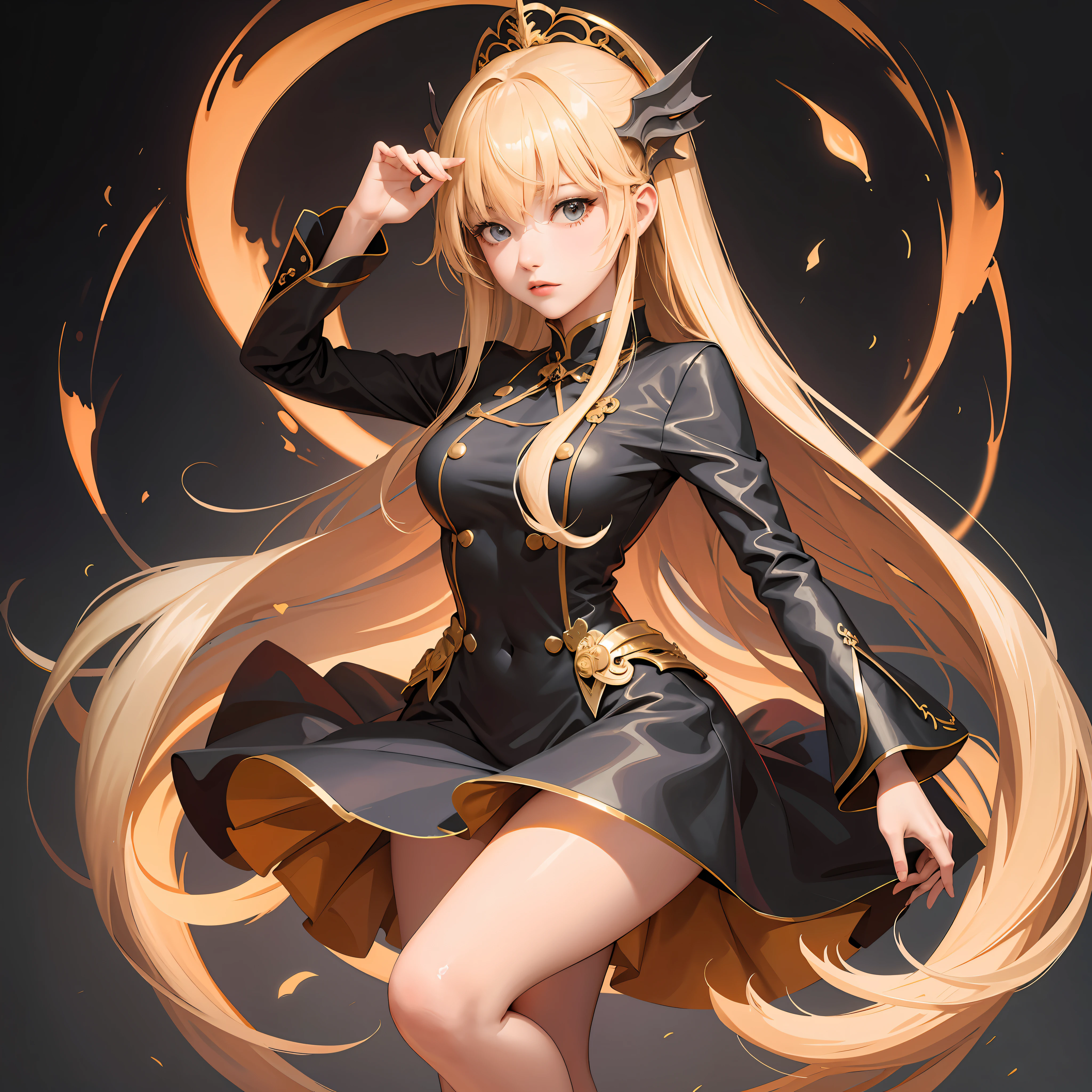 (masterpiece, top quality, best quality, official art, beautiful and aesthetic:1.2), (1girl), extreme detailed,colorful,highest detailed, official art, unity 8k wallpaper, ultra detailed, beautiful and aesthetic, beautiful, masterpiece, best quality, (zentangle, mandala, tangle, entangle) ,holy light,gold foil,gold leaf art,glitter drawing, PerfectNwsjMajic, dragon