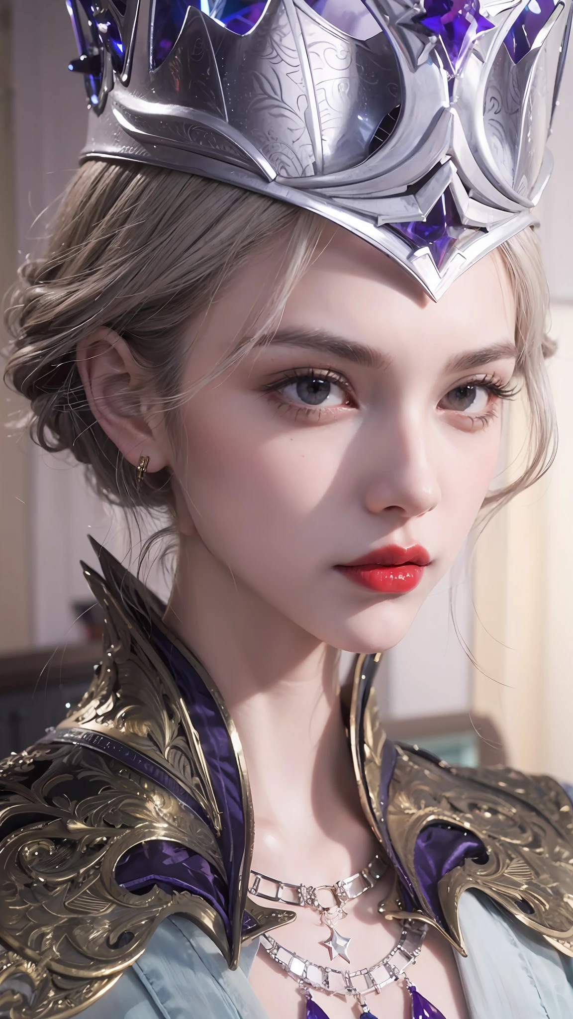 A queen，serious，Red lips，high qulity，tmasterpiece