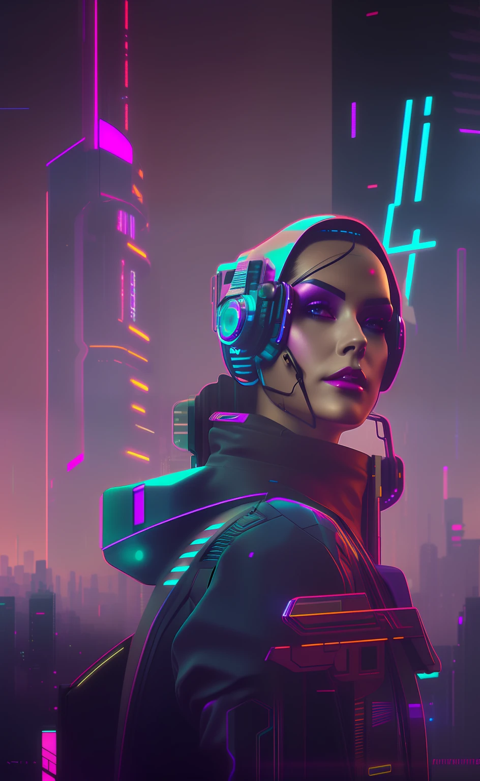 cyber woman with futuristic makeup and futuristic headgear in a city, cyberpunk art style, cyberpunk themed art, digital cyberpunk anime art, cyberpunk artstyle, dreamy cyberpunk girl, advanced digital cyberpunk art, bright cyberpunk glow, cyberpunk vibes, cyberpunk futuristic neo, muted cyberpunk style, hyper-realistic cyberpunk style, cyberpunk beautiful girl, cyberpunk digital painting, digital cyberpunk - anime art, face hologram